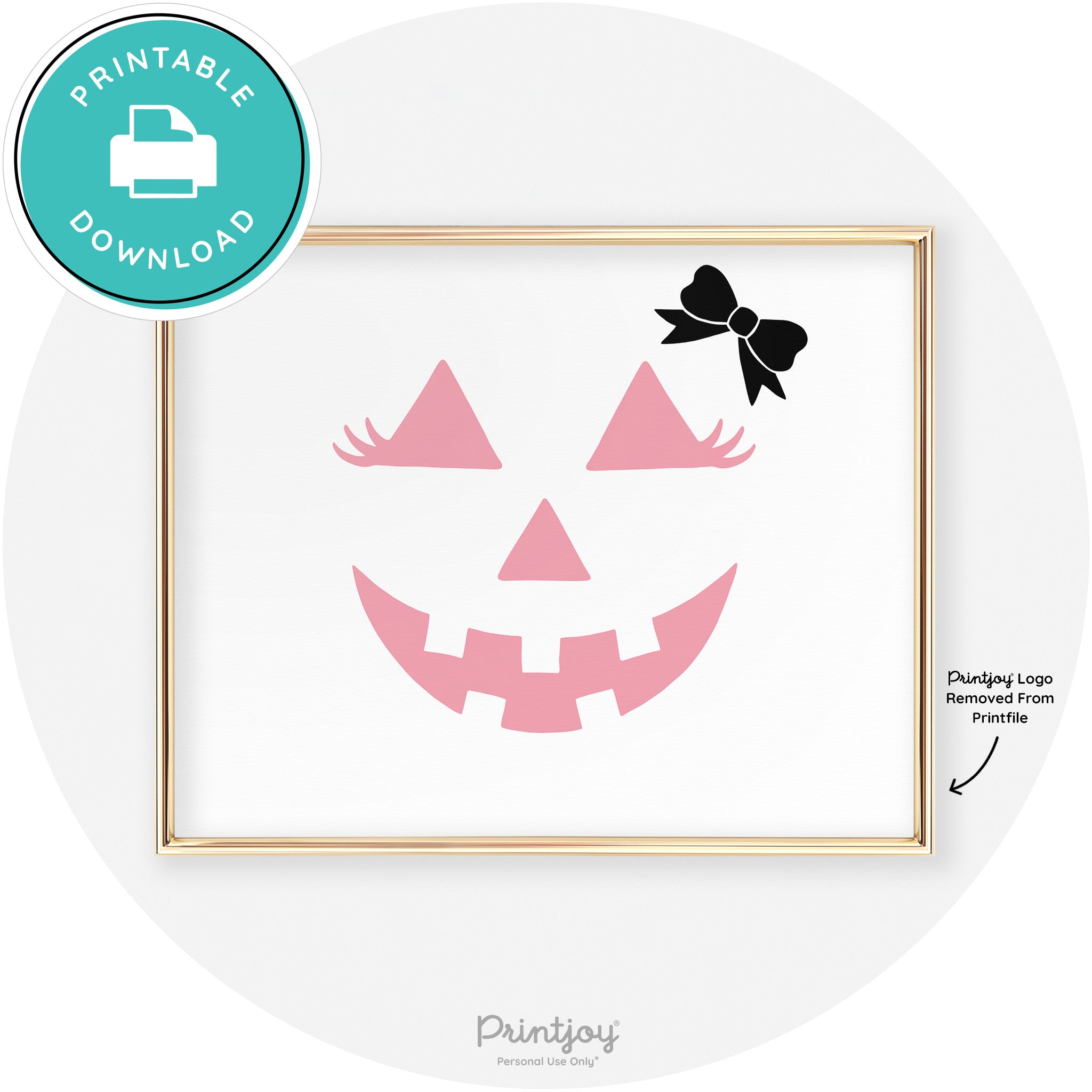 Girl Jack O Lantern Fun Cute Chic Halloween Wall Art Free Printable - Printjoy