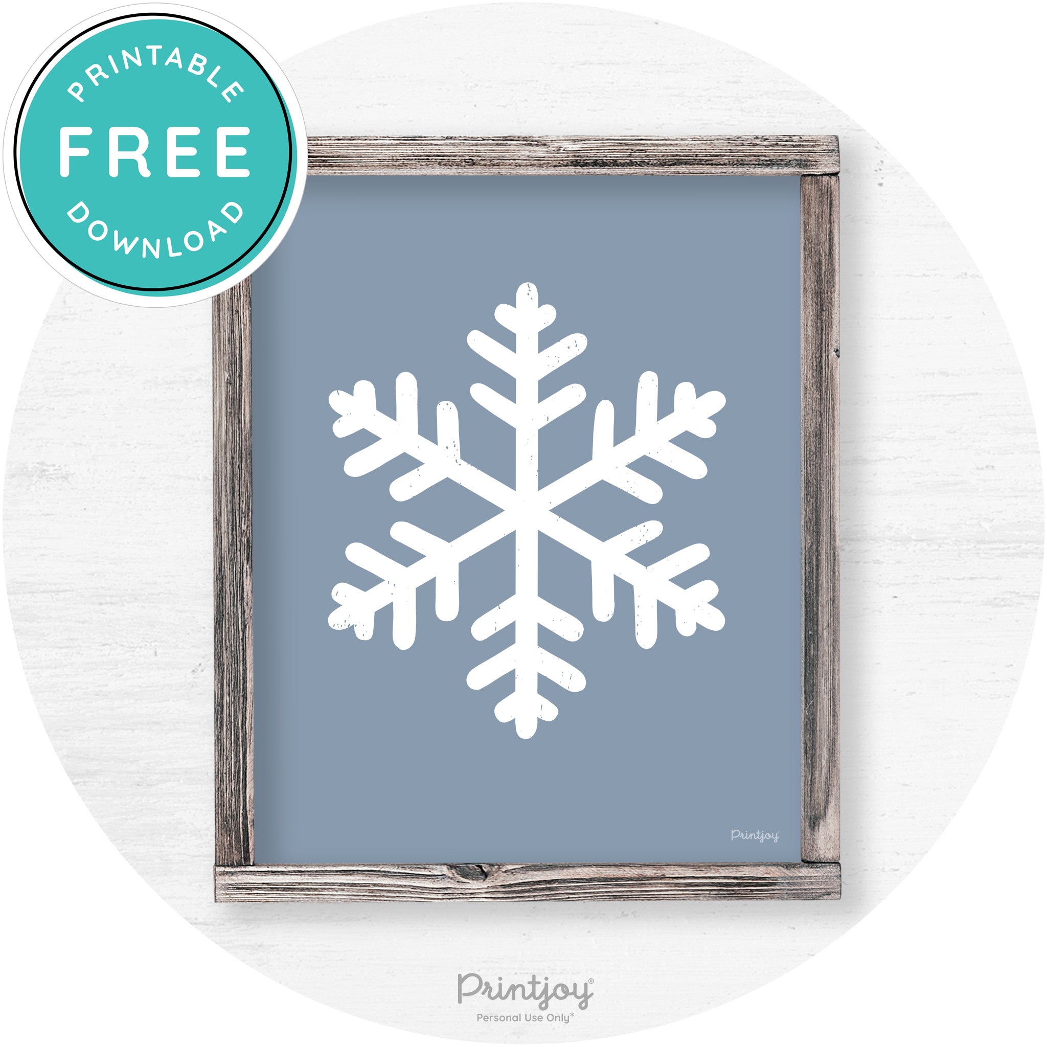Snowflake Silhouette Winter Farmhouse Wall Art Decor Free Printable - Printjoy