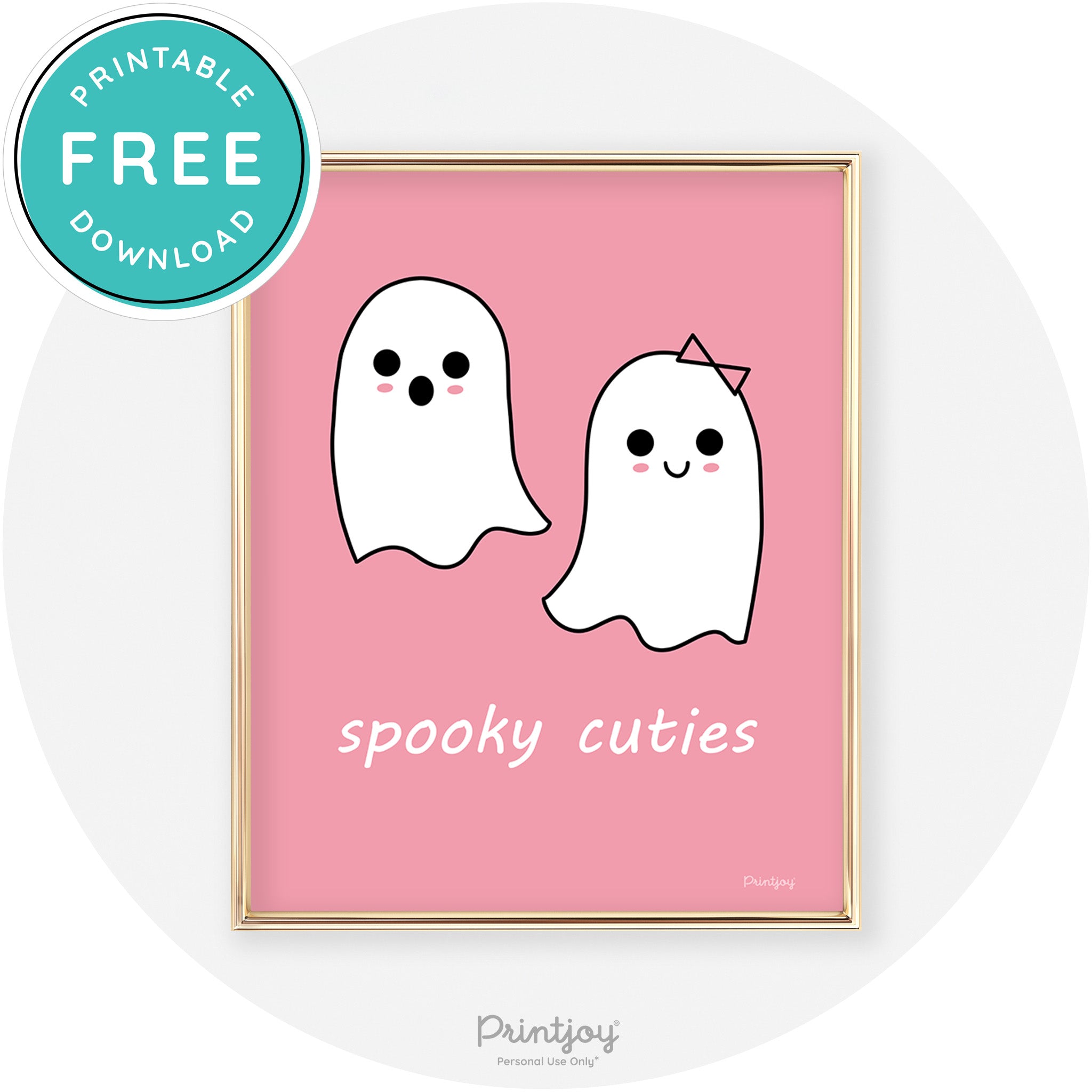 Spooky Cuties Ghosts Fun Cute Chic Halloween Wall Art Free Printable - Printjoy