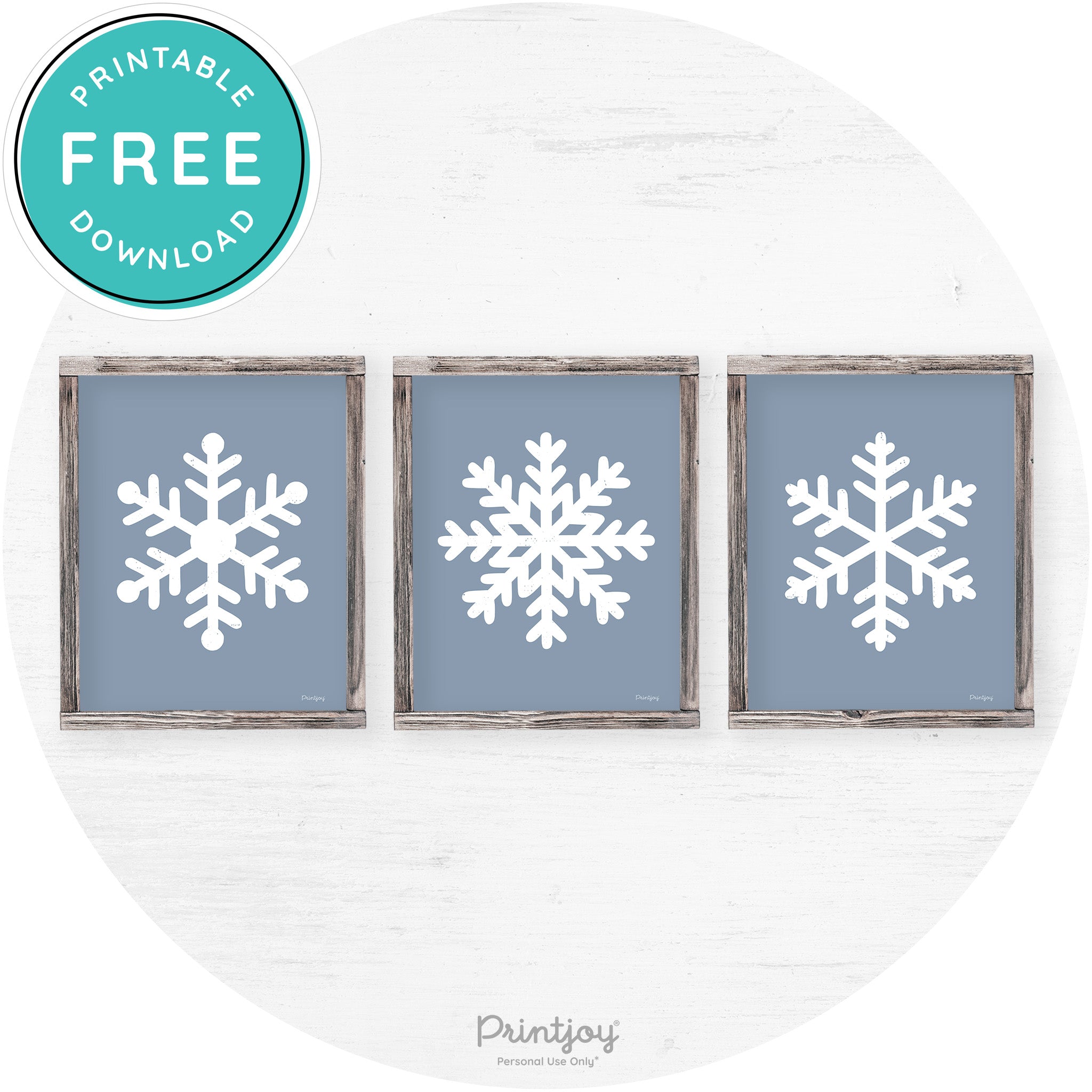 Snowflake Silhouettes Set Of 3 Winter Farmhouse Wall Art Free Printable