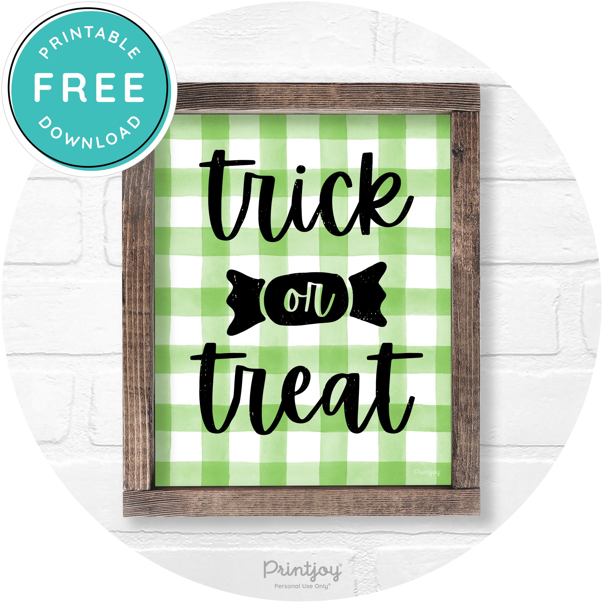 Trick Or Treat Halloween Rustic Farmhouse Wall Art Free Printable - Printjoy