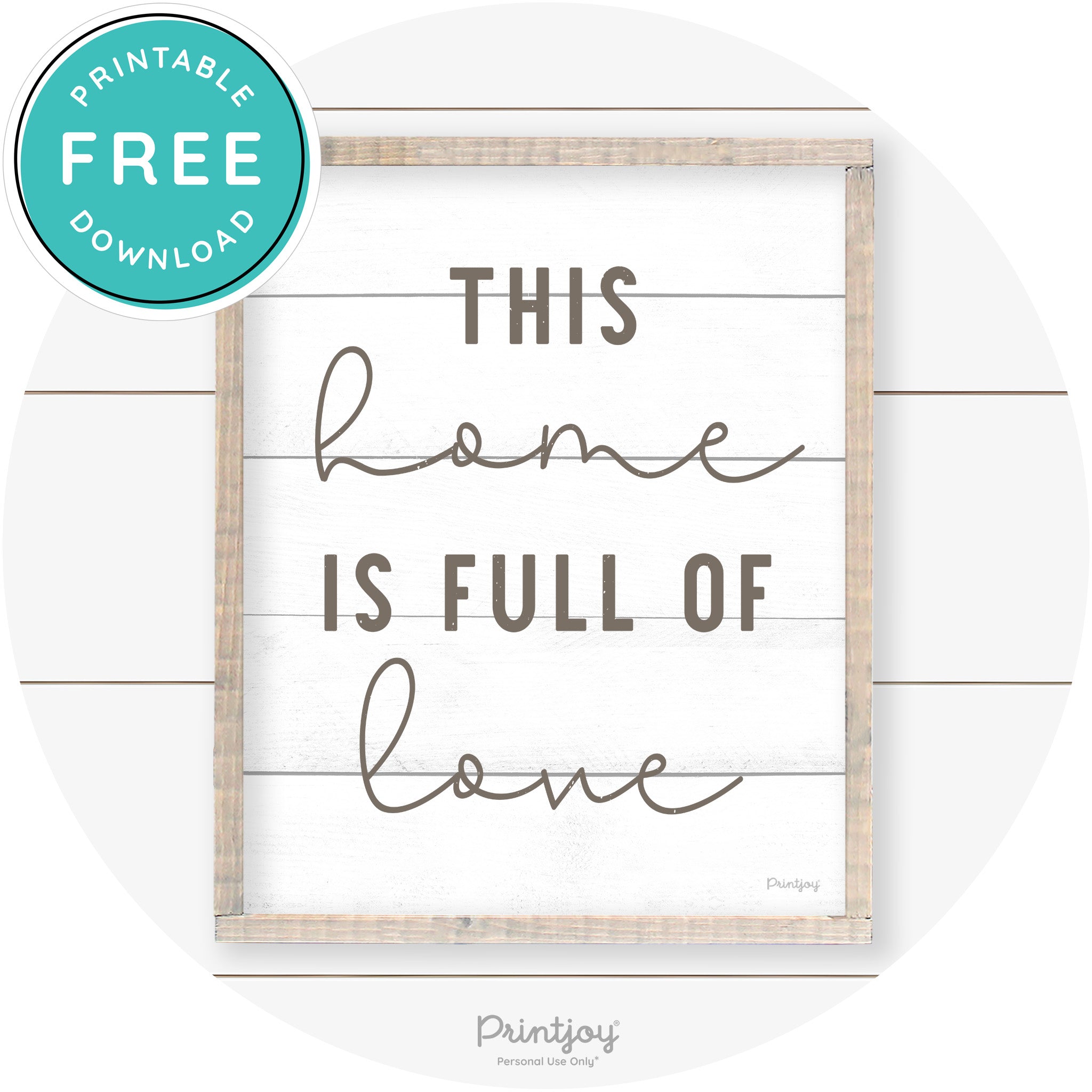 This Home Is Love Farmhouse Living Room Wall Art Free Printable - Printjoy