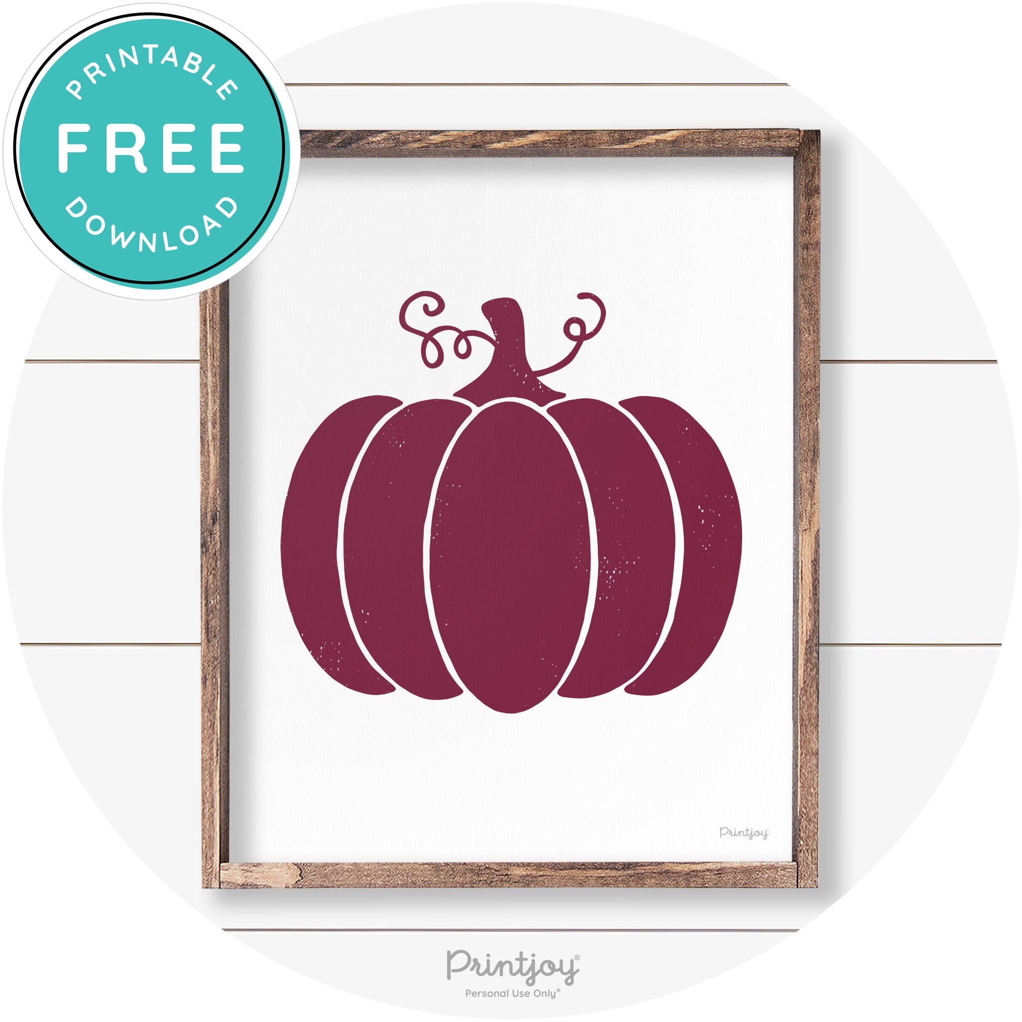 Pumpkin Thanksgiving Cute Farmhouse Wall Art Decor Free Printable - Printjoy