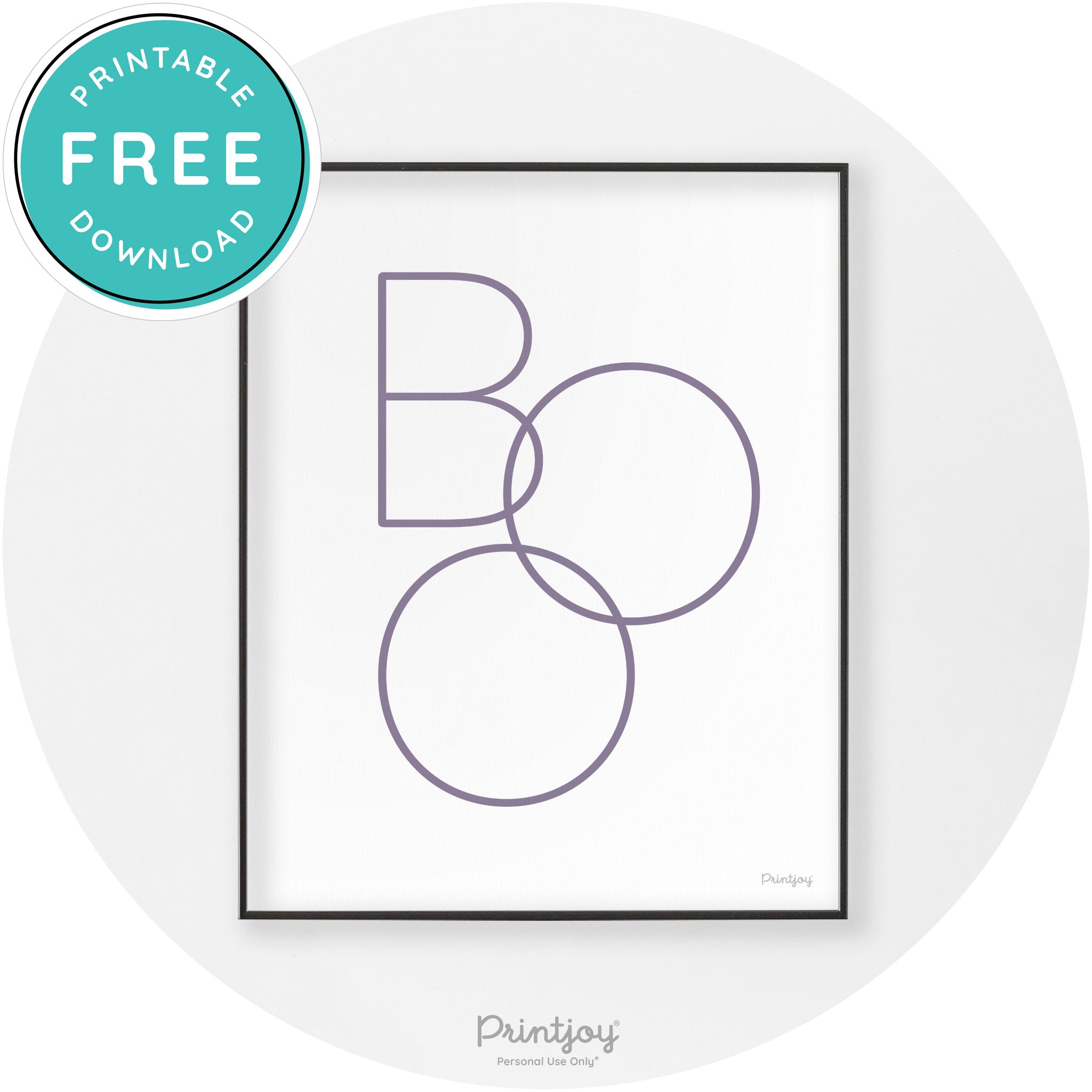 Halloween Cute Boo Modern Chic Wall Art Decor Printable - Printjoy