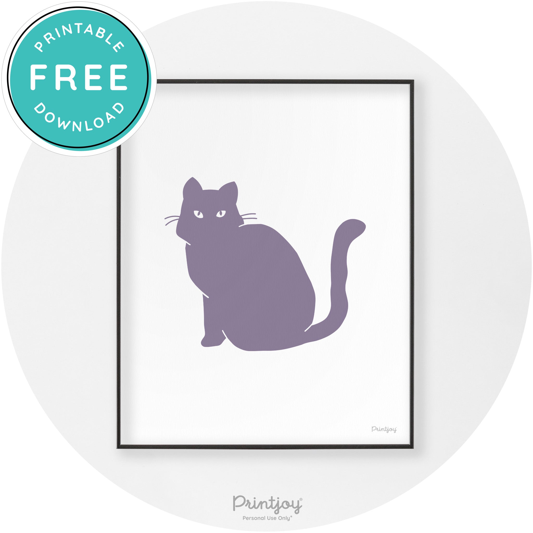 Halloween Spooky Cat Modern Chic Wall Art Decor Printable - Printjoy