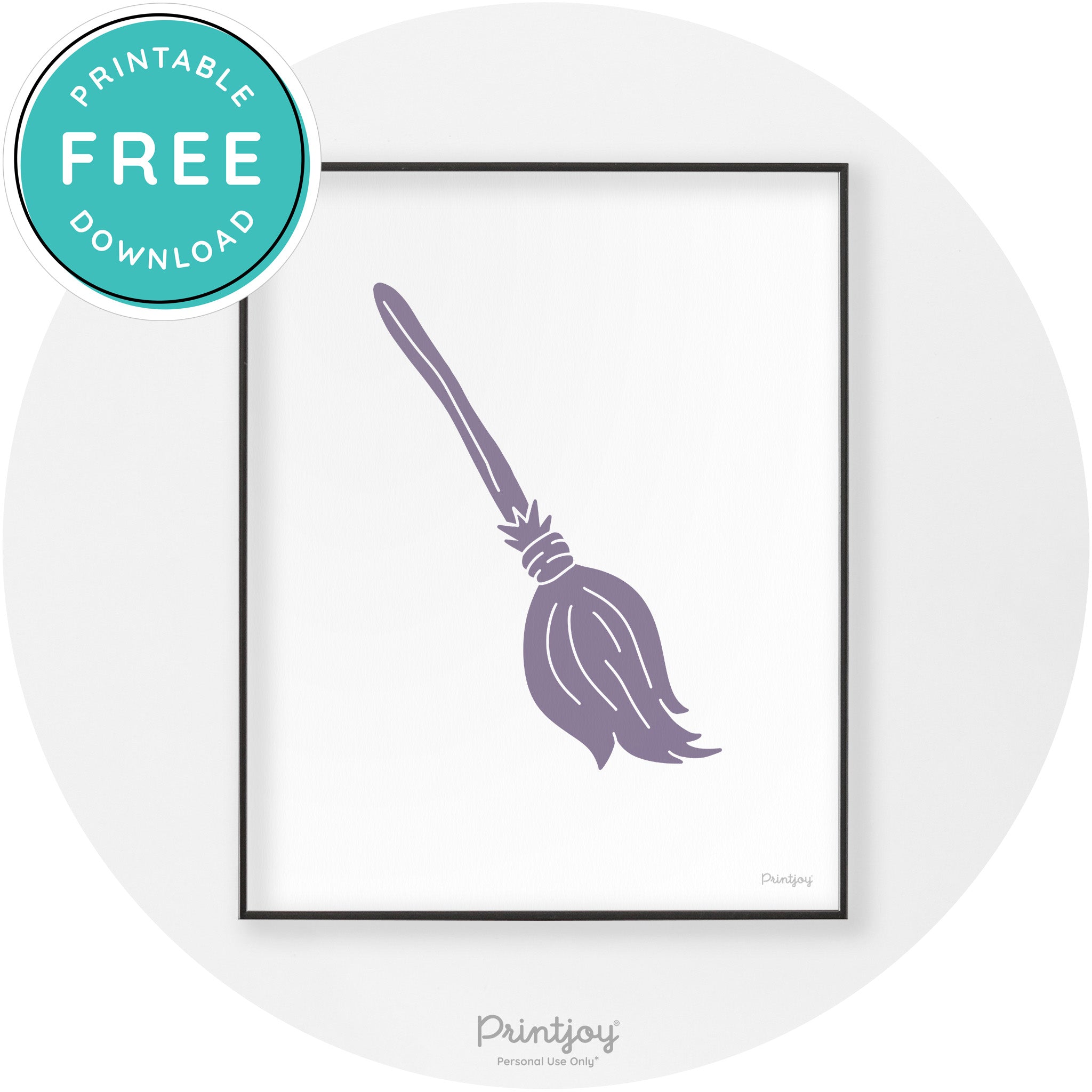 Witches Broom Halloween Cute Modern Chic Wall Art Free Printable - Printjoy