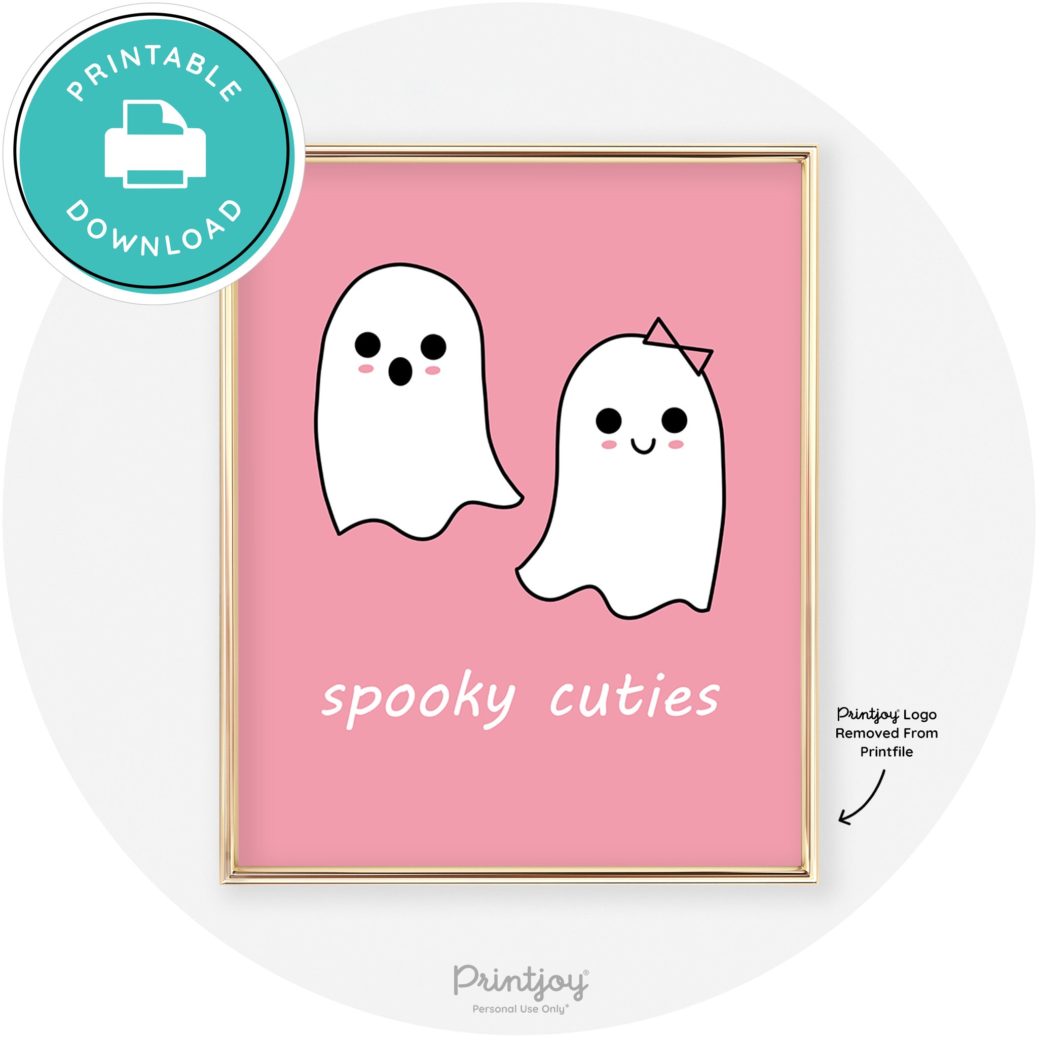 Spooky Cuties Ghosts Fun Cute Chic Halloween Wall Art Free Printable - Printjoy