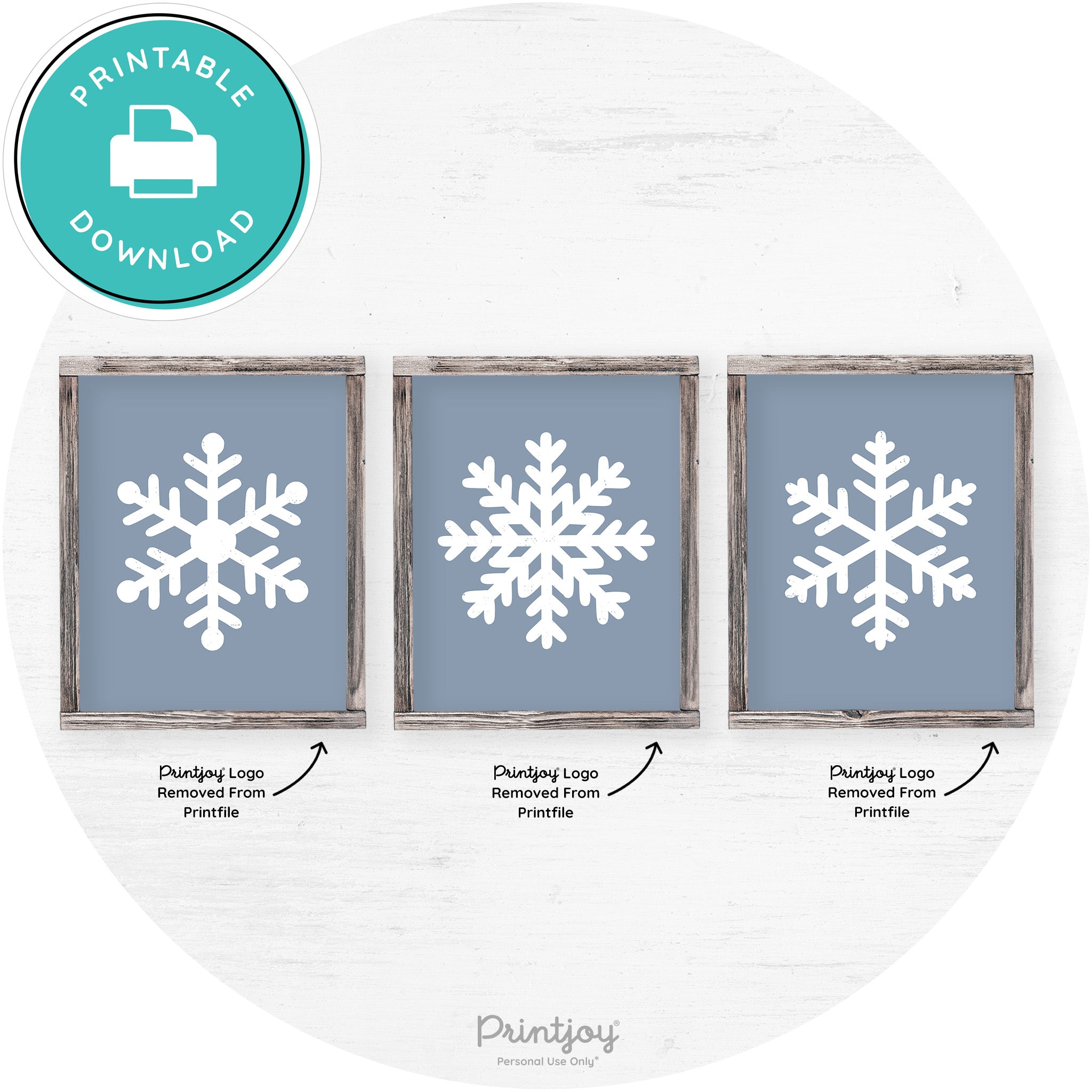 Snowflake Silhouettes Set Of 3 Winter Farmhouse Wall Art Free Printable