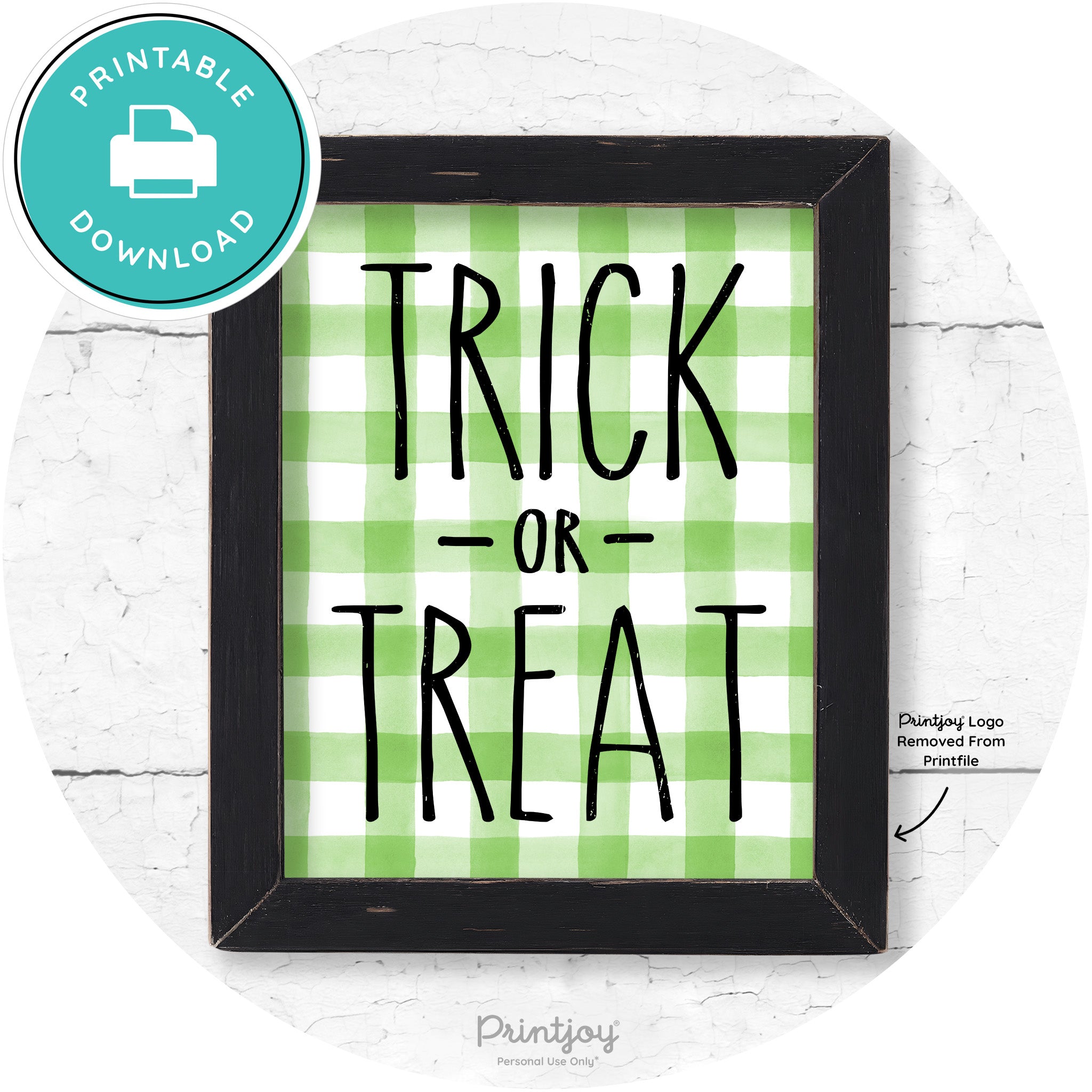 Trick Or Treat Lettering Farmhouse Halloween Wall Art Free Printable - Printjoy