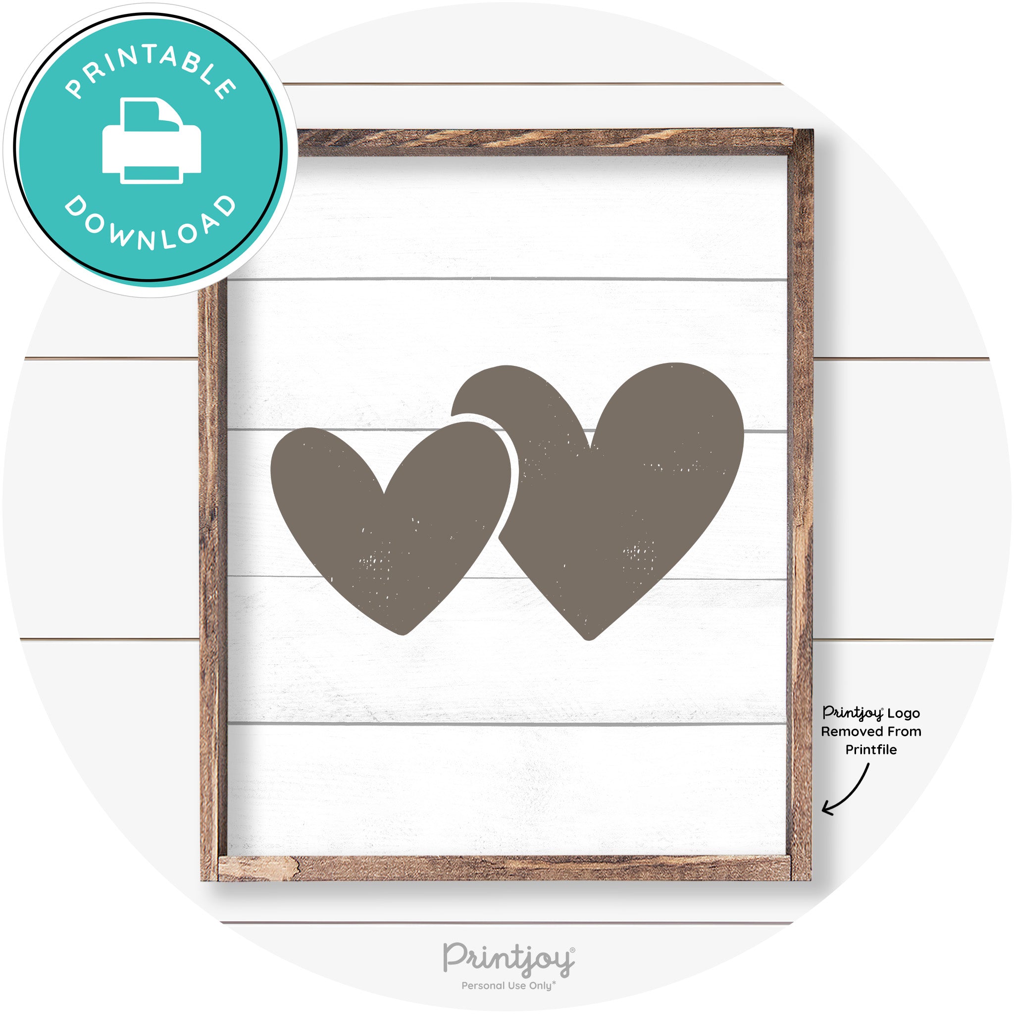 Heart Silhouettes Cute Couples Farmhouse Wall Art Free Printable