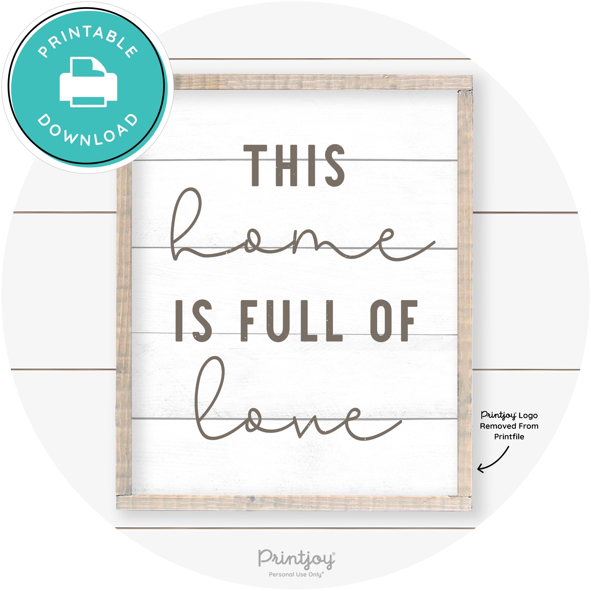 This Home Is Love Farmhouse Living Room Wall Art Free Printable - Printjoy