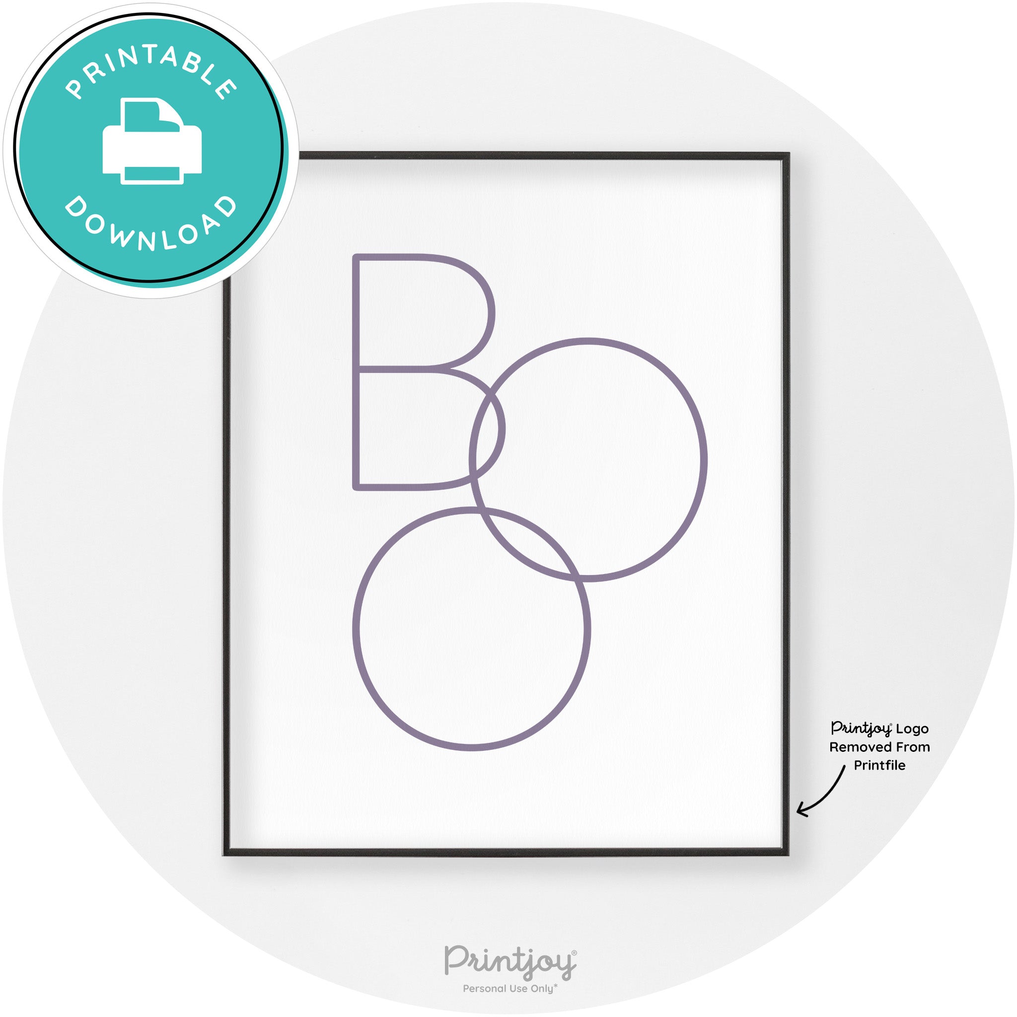 Halloween Cute Boo Modern Chic Wall Art Decor Printable - Printjoy