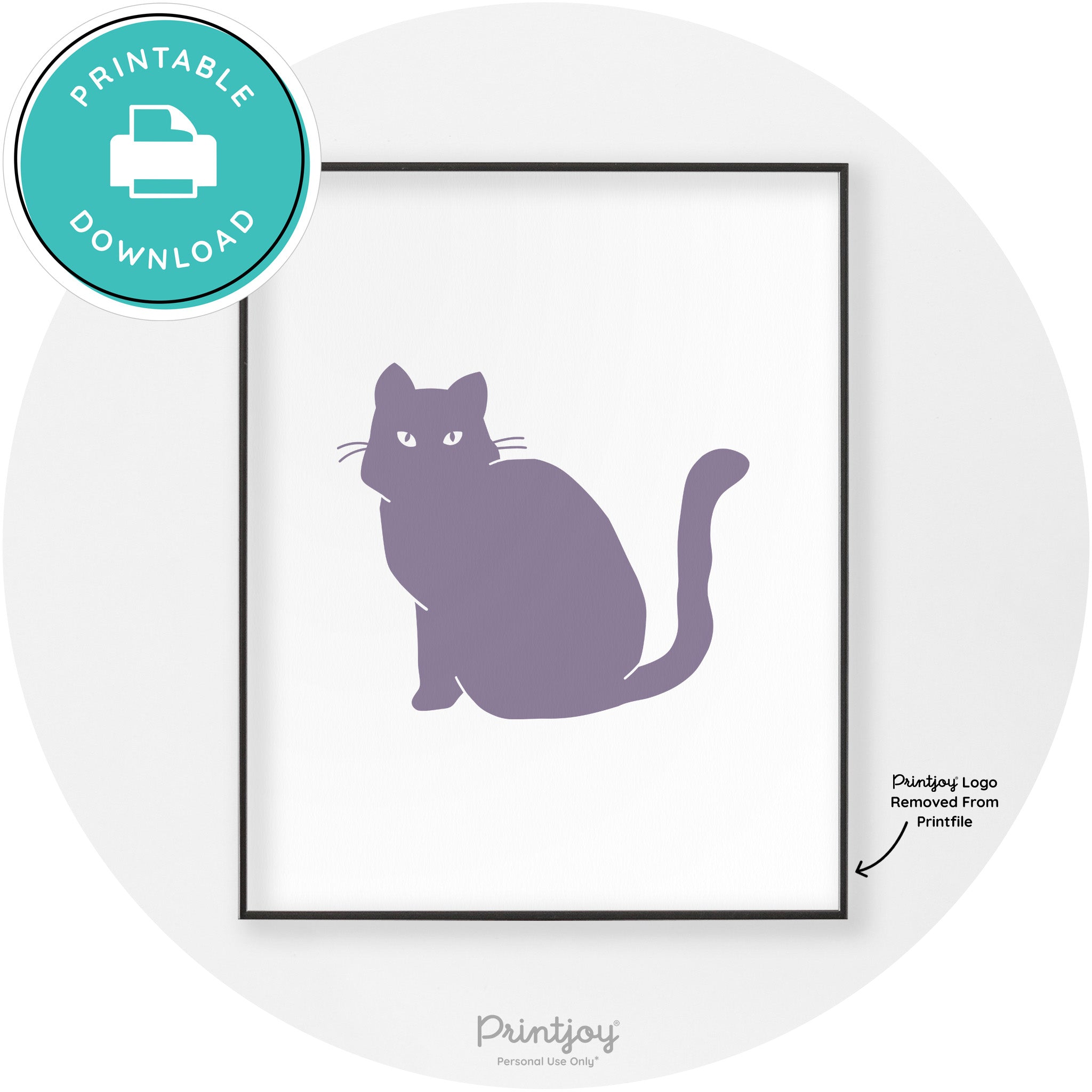 Halloween Spooky Cat Modern Chic Wall Art Decor Printable - Printjoy