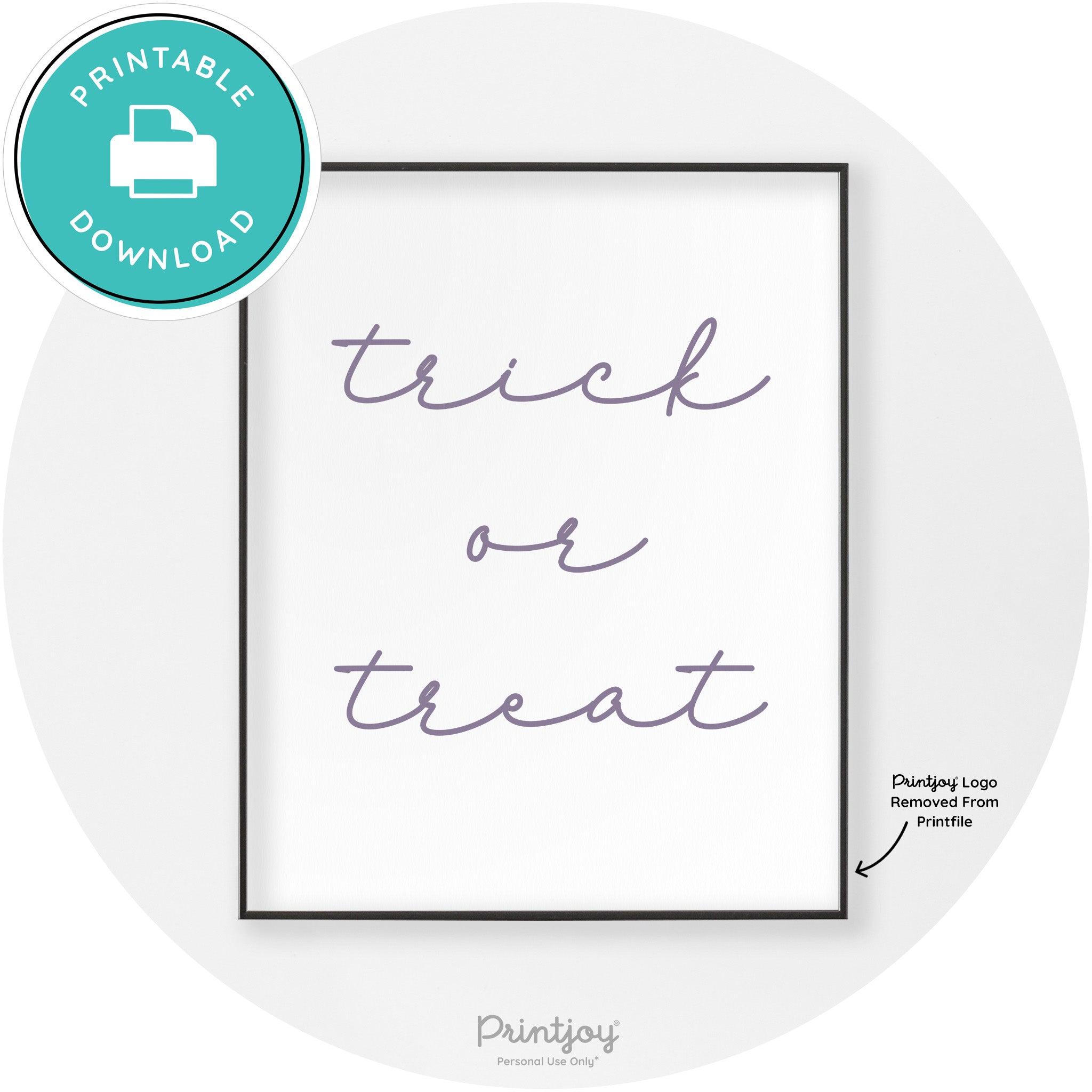Halloween Cute Trick Or Treat Modern Chic Wall Art Printable - Printjoy
