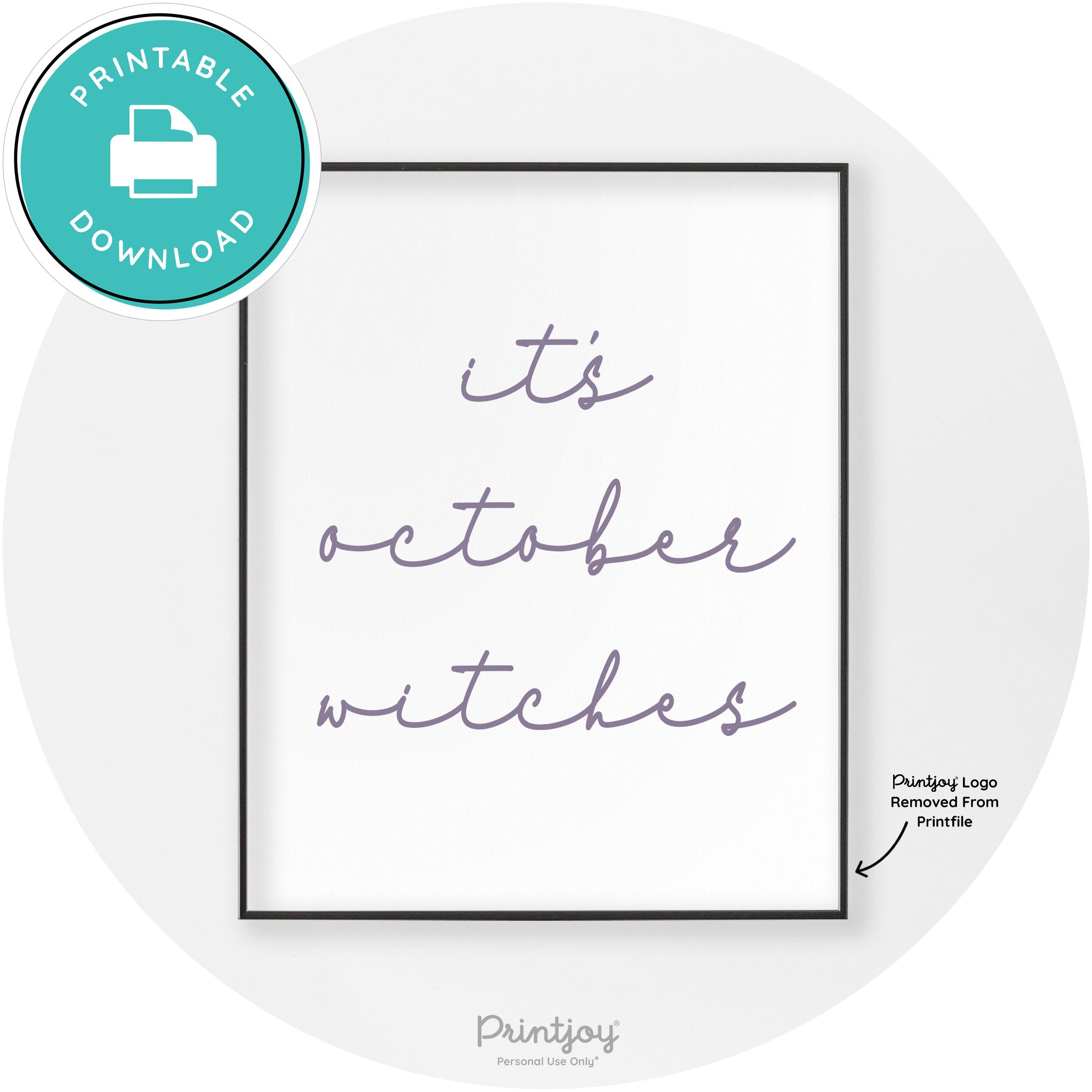 It's October Witches Funny Halloween Chic Wall Art Free Printable - Printjoy