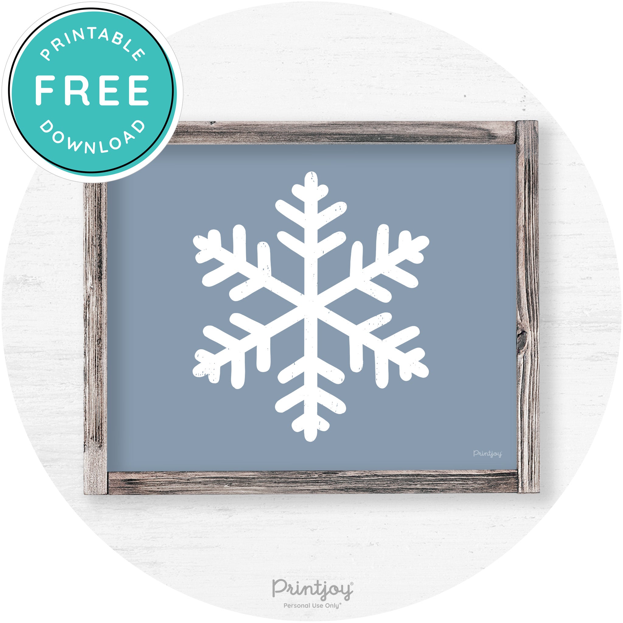 Snowflake Silhouette Winter Farmhouse Wall Art Decor Free Printable - Printjoy