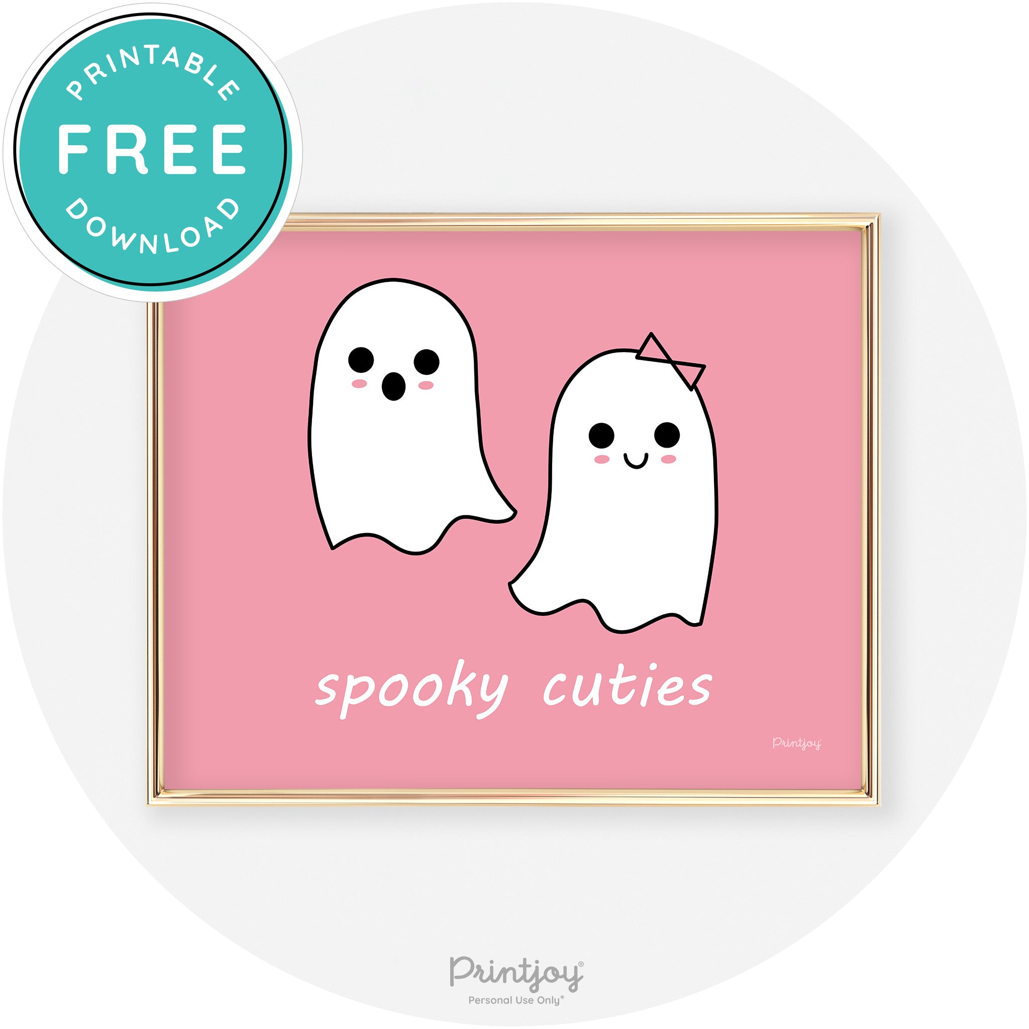 Spooky Cuties Ghosts Fun Cute Chic Halloween Wall Art Free Printable - Printjoy