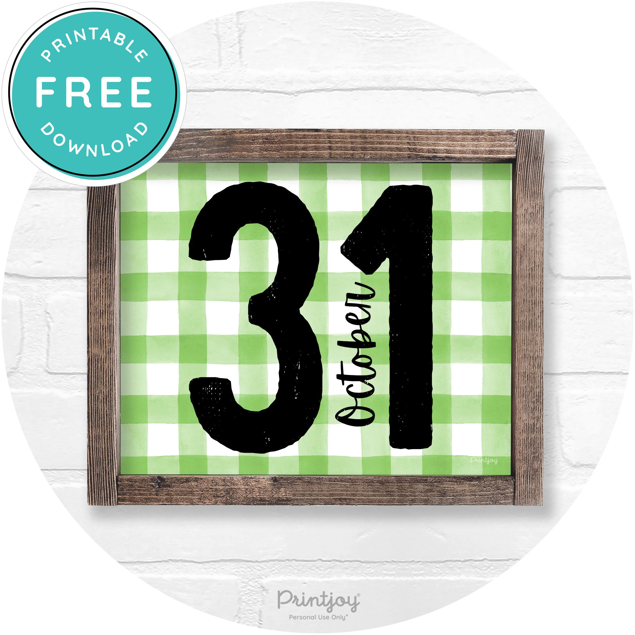 October 31 Halloween Rustic Farmhouse Wall Art Free Printable - Printjoy