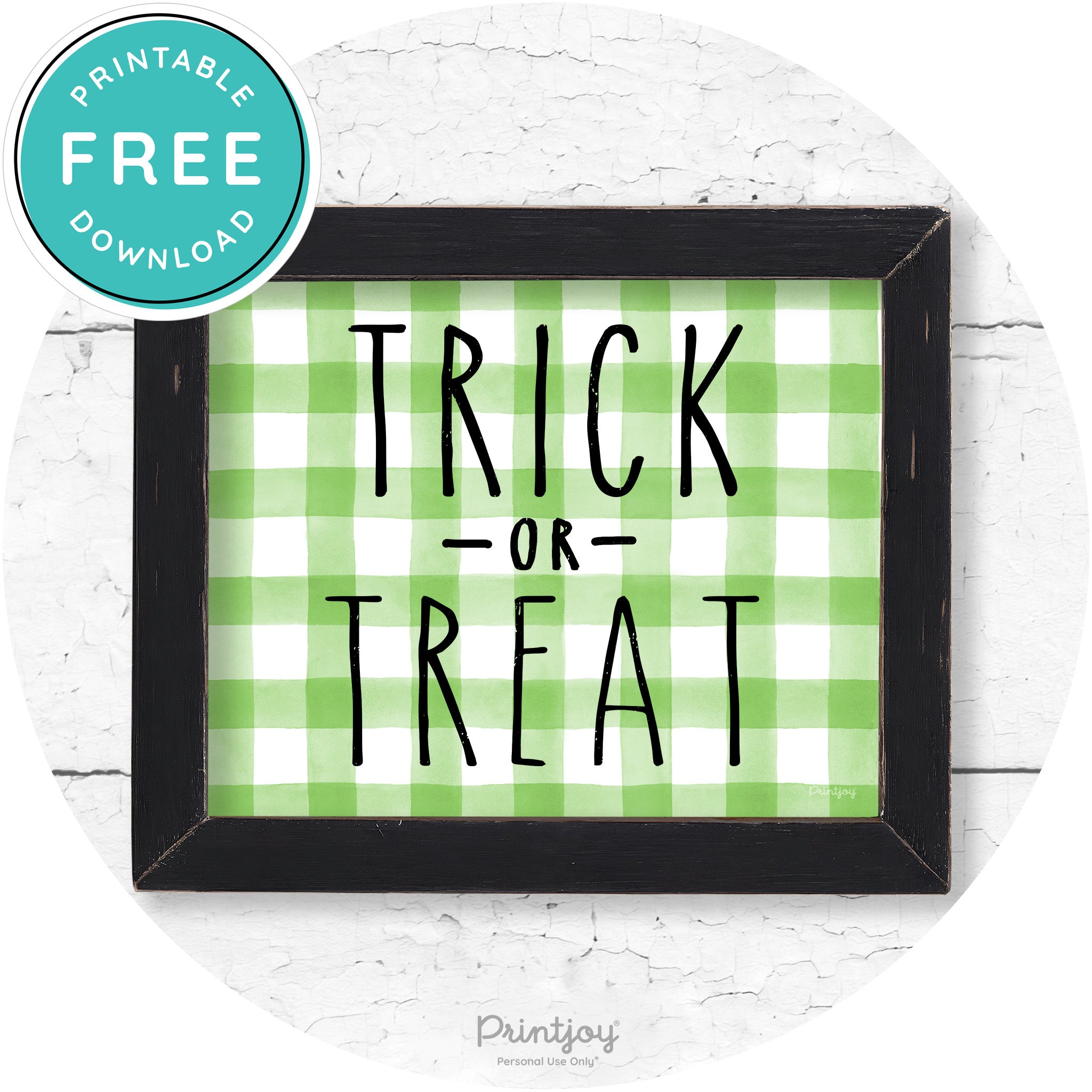 Trick Or Treat Lettering Farmhouse Halloween Wall Art Free Printable - Printjoy