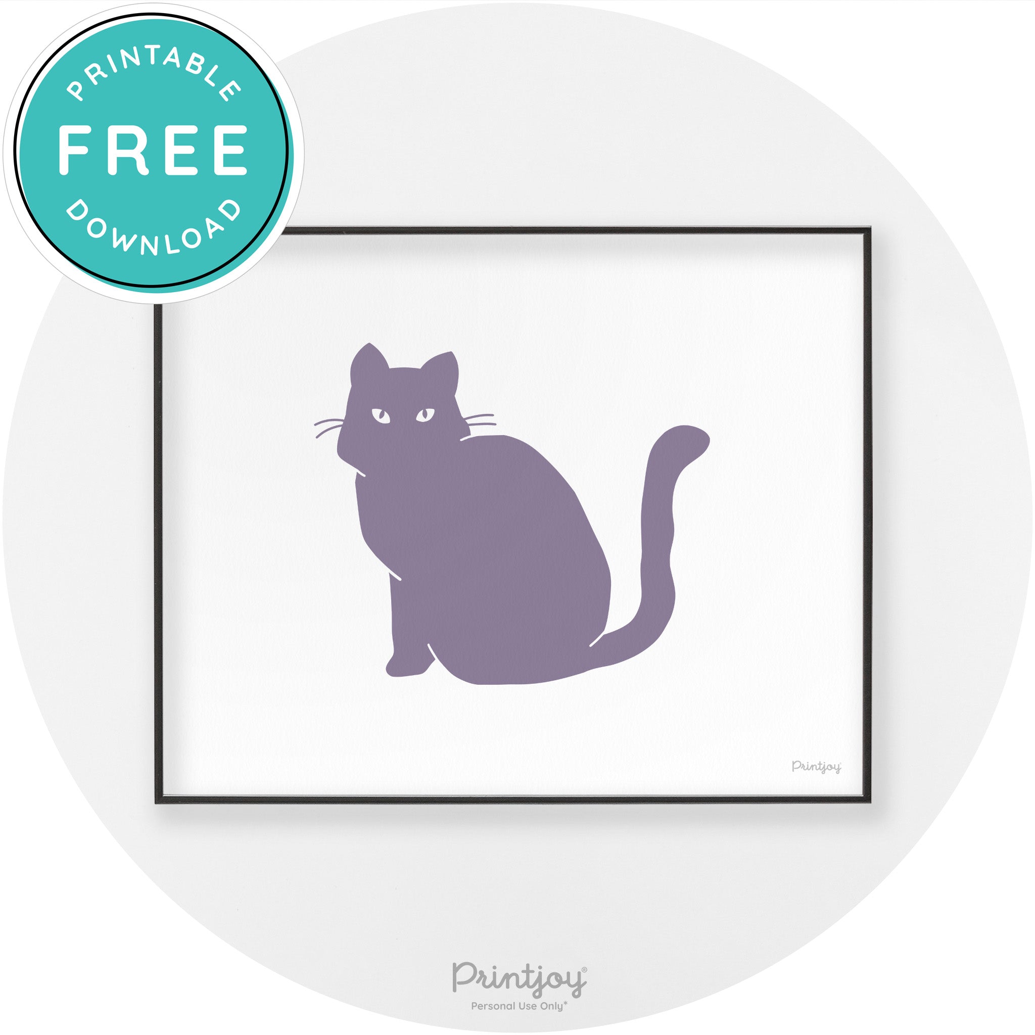 Halloween Spooky Cat Modern Chic Wall Art Decor Printable - Printjoy