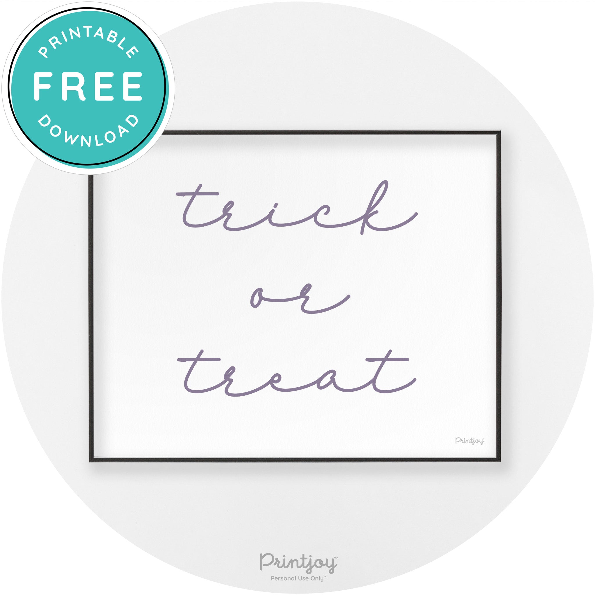 Halloween Cute Trick Or Treat Modern Chic Wall Art Printable - Printjoy