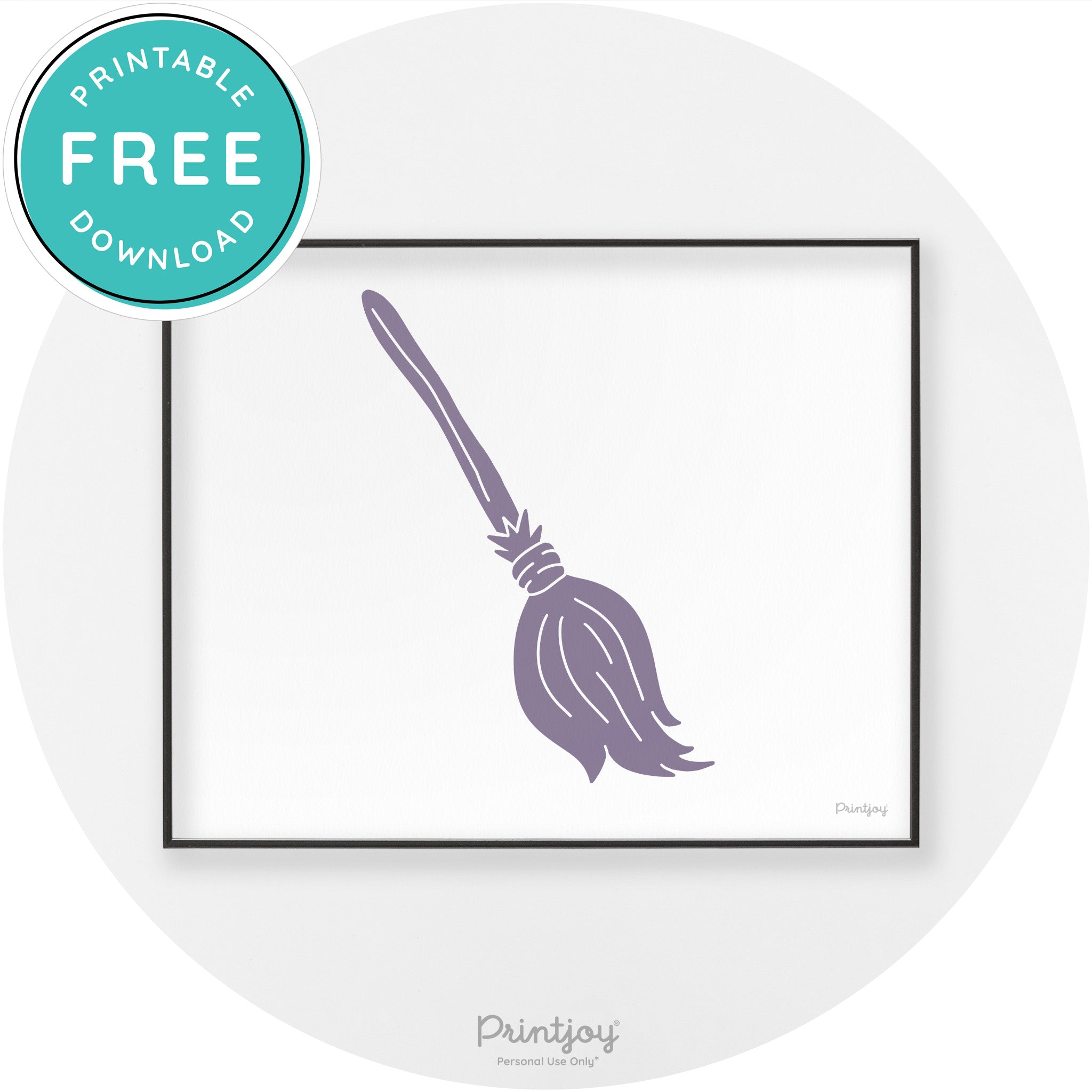 Witches Broom Halloween Cute Modern Chic Wall Art Free Printable - Printjoy