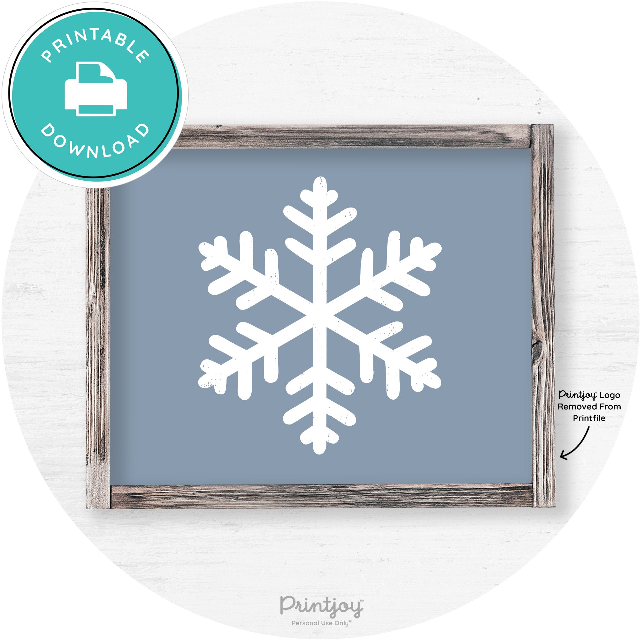 Snowflake Silhouette Winter Farmhouse Wall Art Decor Free Printable - Printjoy
