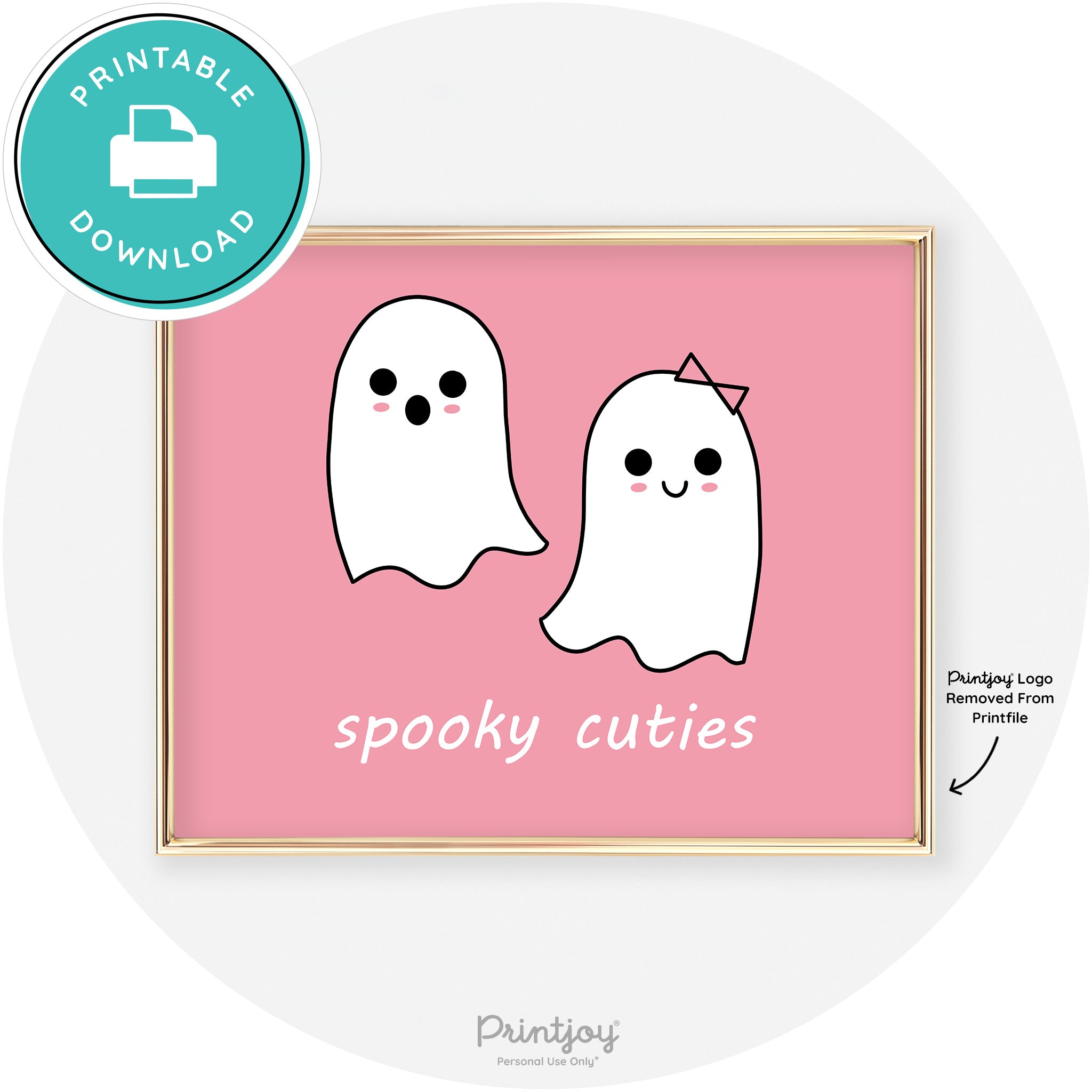 Spooky Cuties Ghosts Fun Cute Chic Halloween Wall Art Free Printable - Printjoy