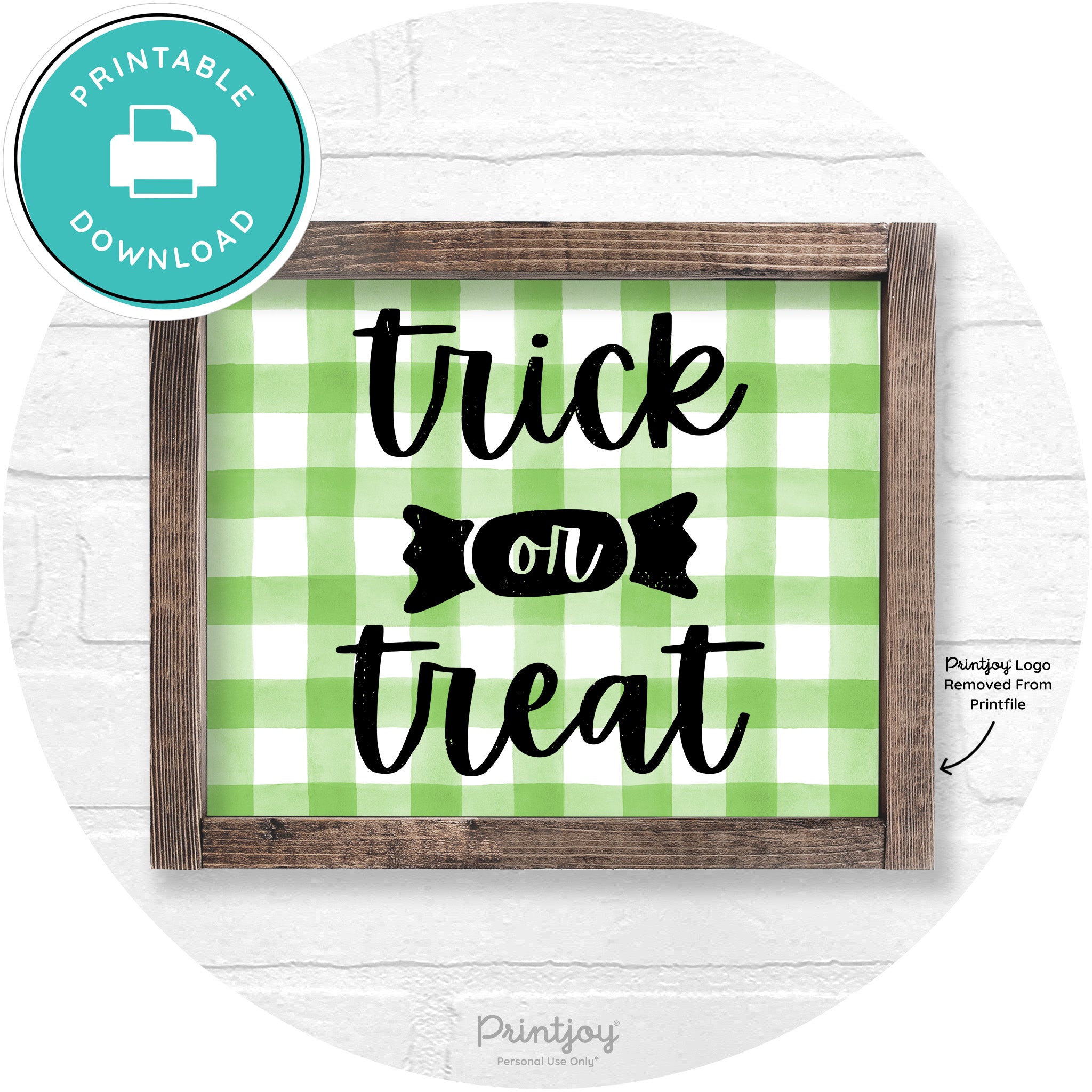 Trick Or Treat Halloween Rustic Farmhouse Wall Art Free Printable - Printjoy