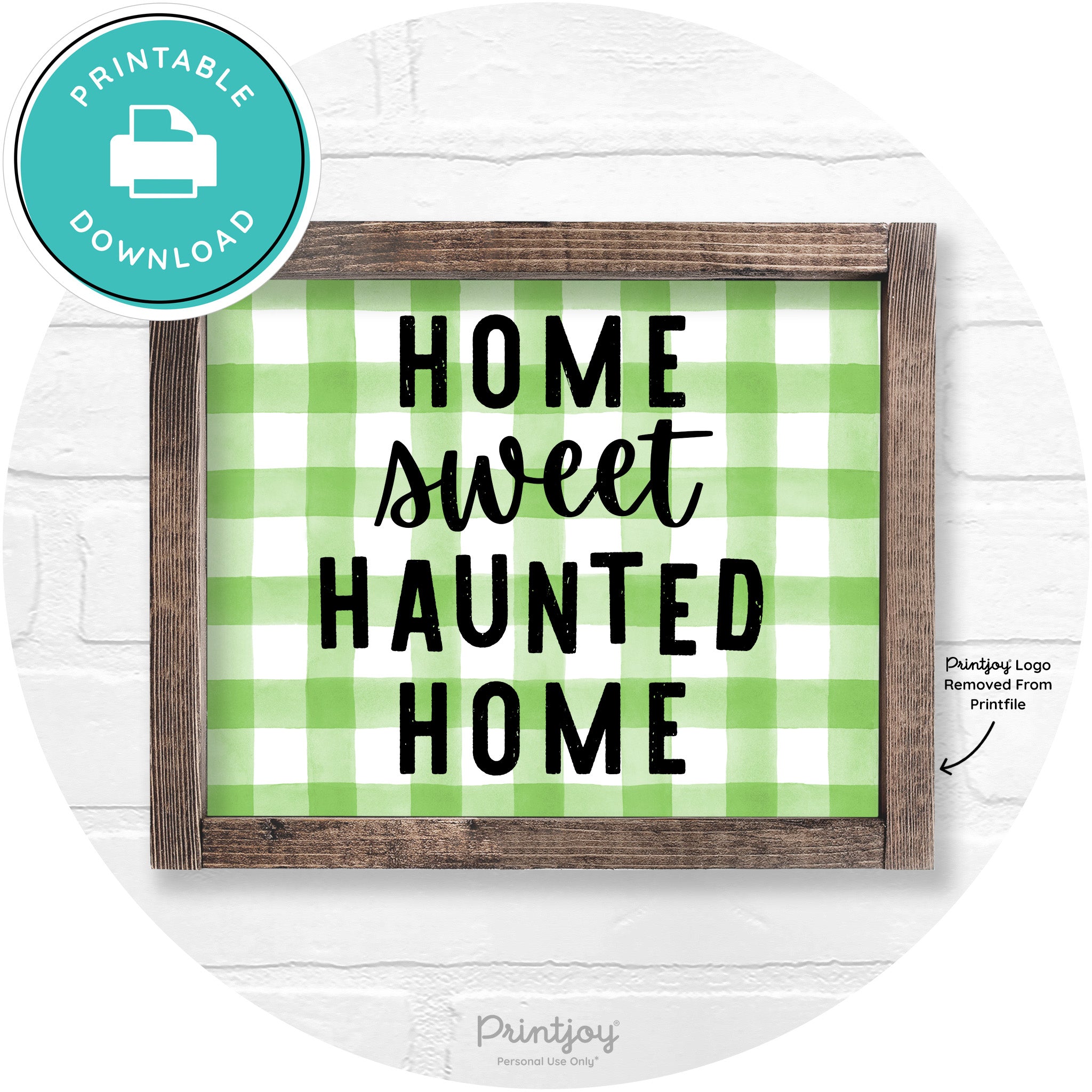 Home Sweet Haunted Home Rustic Halloween Wall Art Free Printable - Printjoy