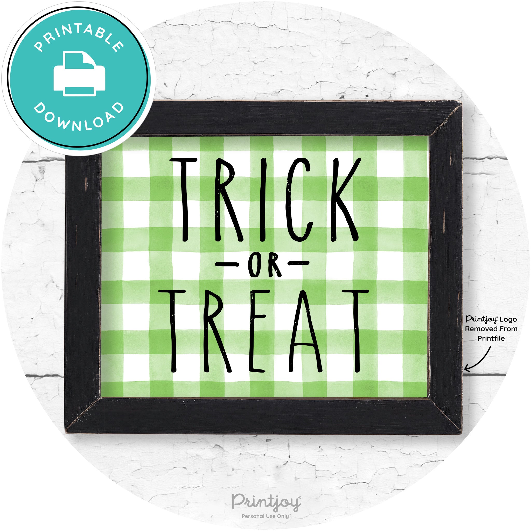 Trick Or Treat Lettering Farmhouse Halloween Wall Art Free Printable - Printjoy