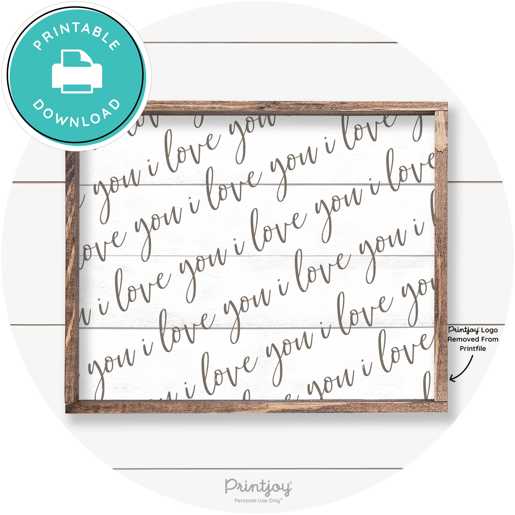 I Love You Pattern Cute Couples Farmhouse Wall Art Free Printable - Printjoy