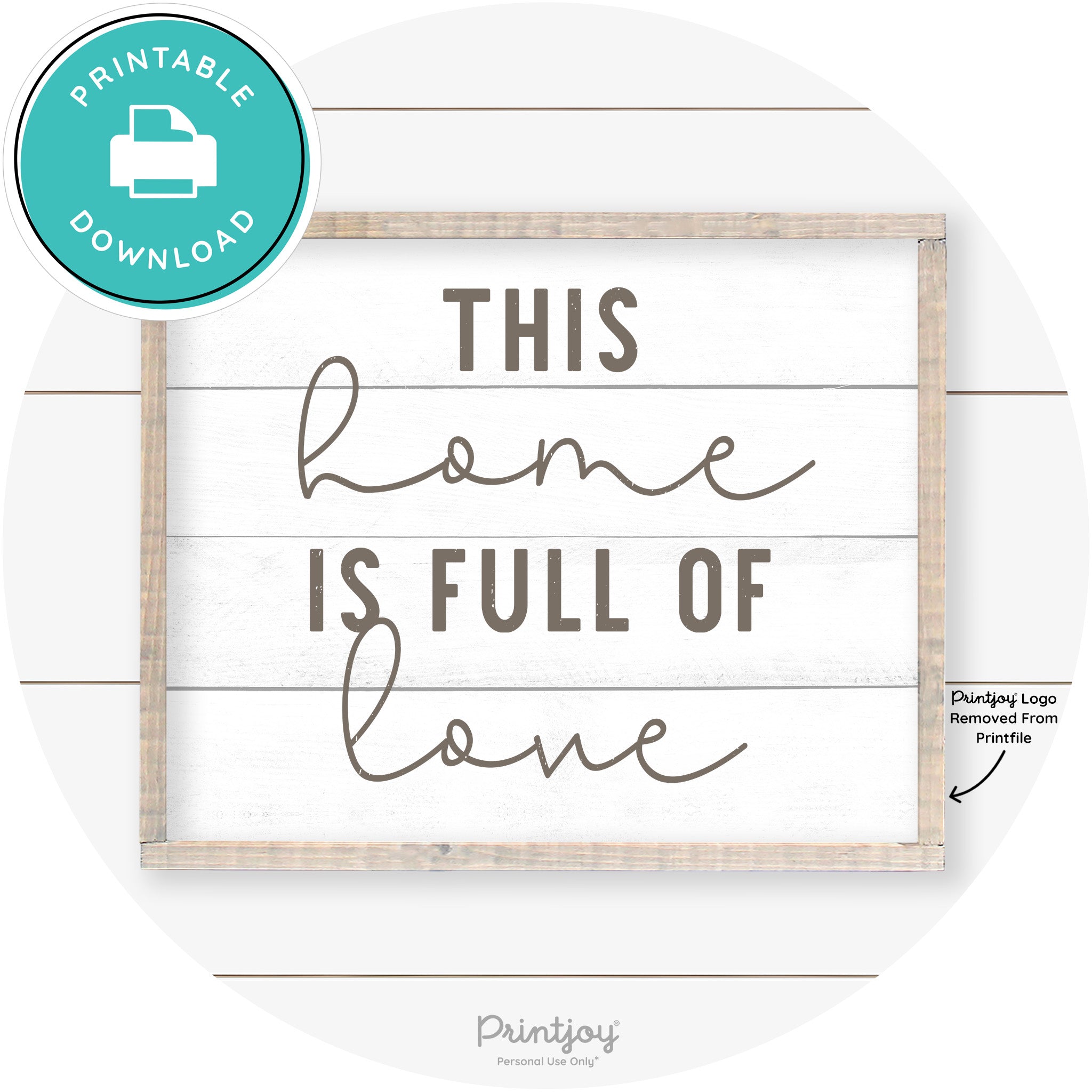 This Home Is Love Farmhouse Living Room Wall Art Free Printable - Printjoy