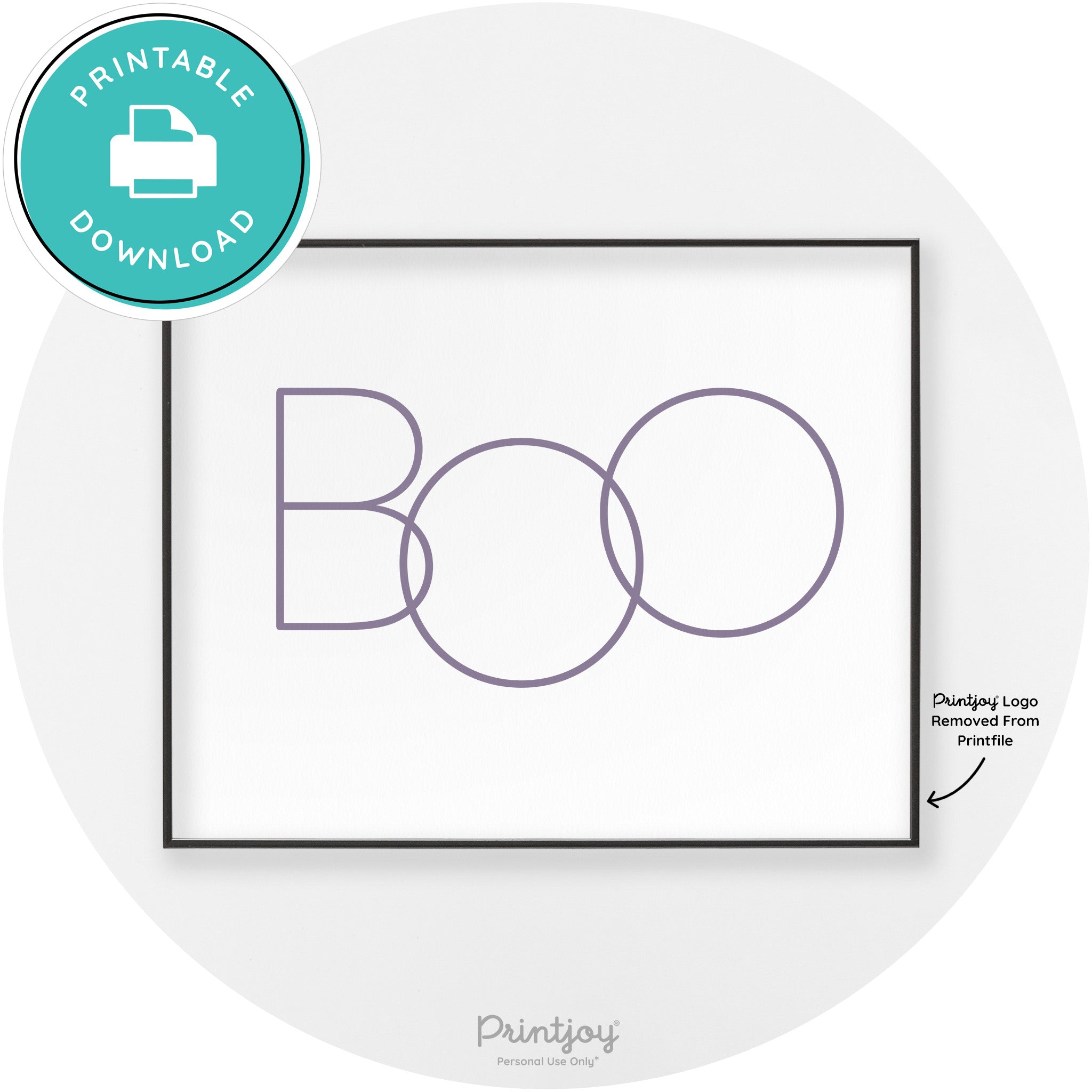Halloween Cute Boo Modern Chic Wall Art Decor Printable - Printjoy
