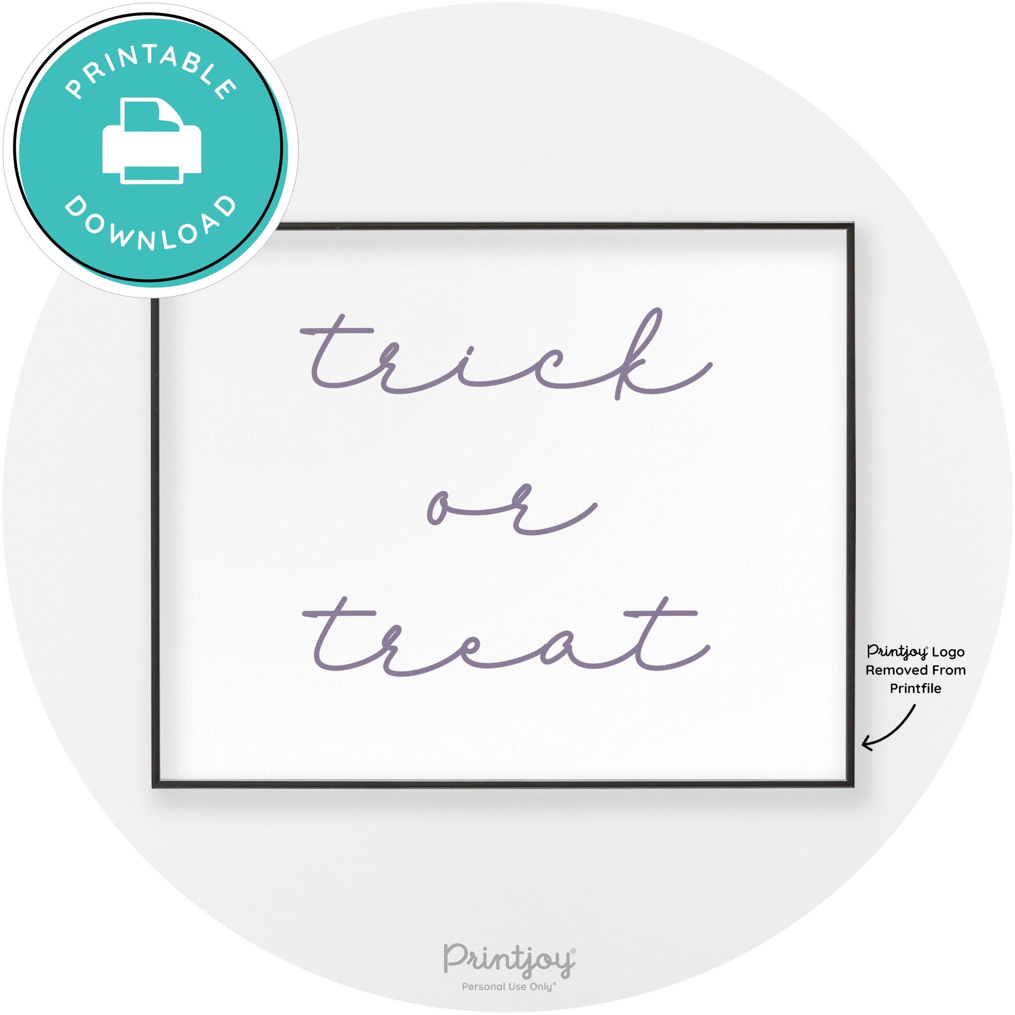 Halloween Cute Trick Or Treat Modern Chic Wall Art Printable - Printjoy