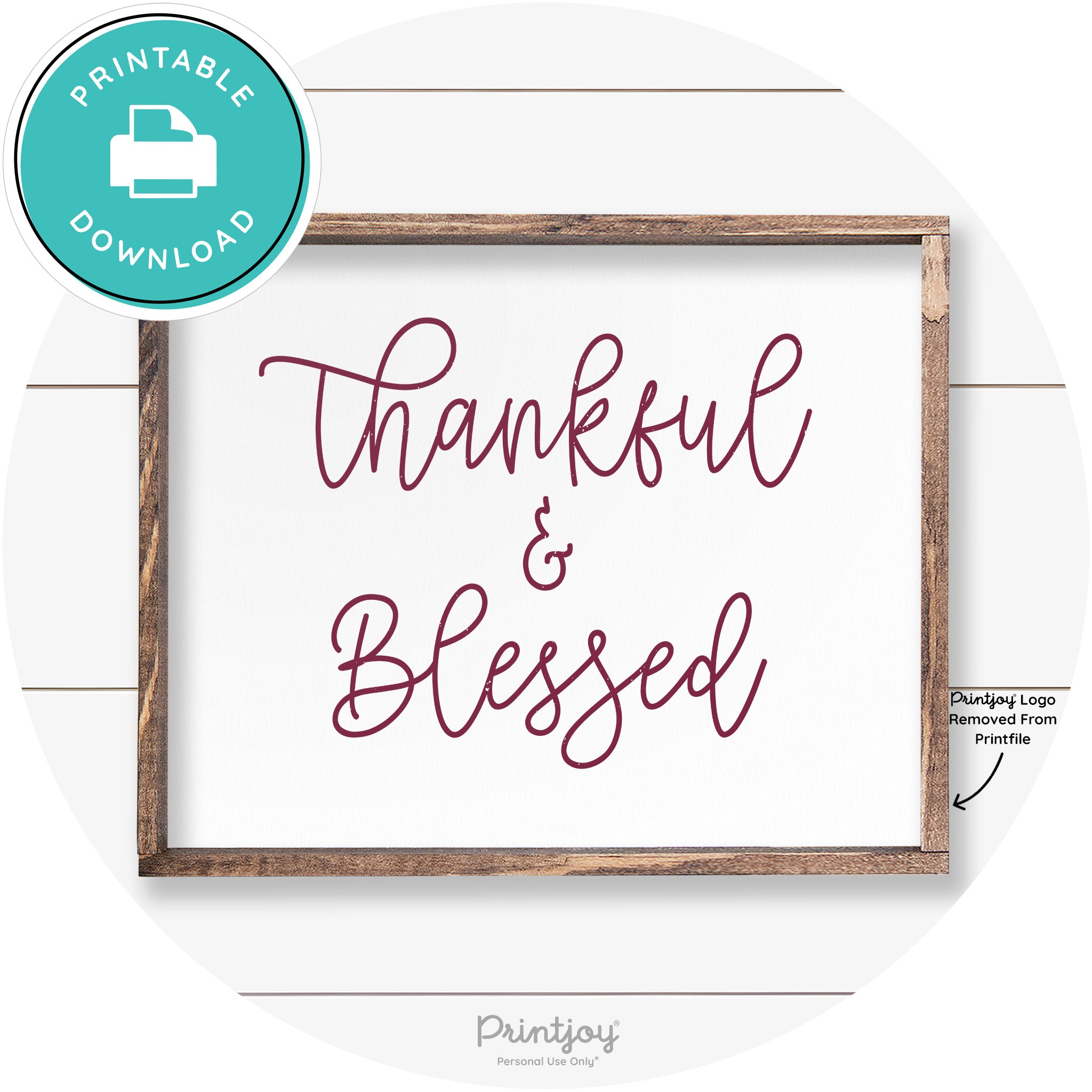 Thankful And Blessed Thanksgiving Farmhouse Wall Art Free Printable - Printjoy