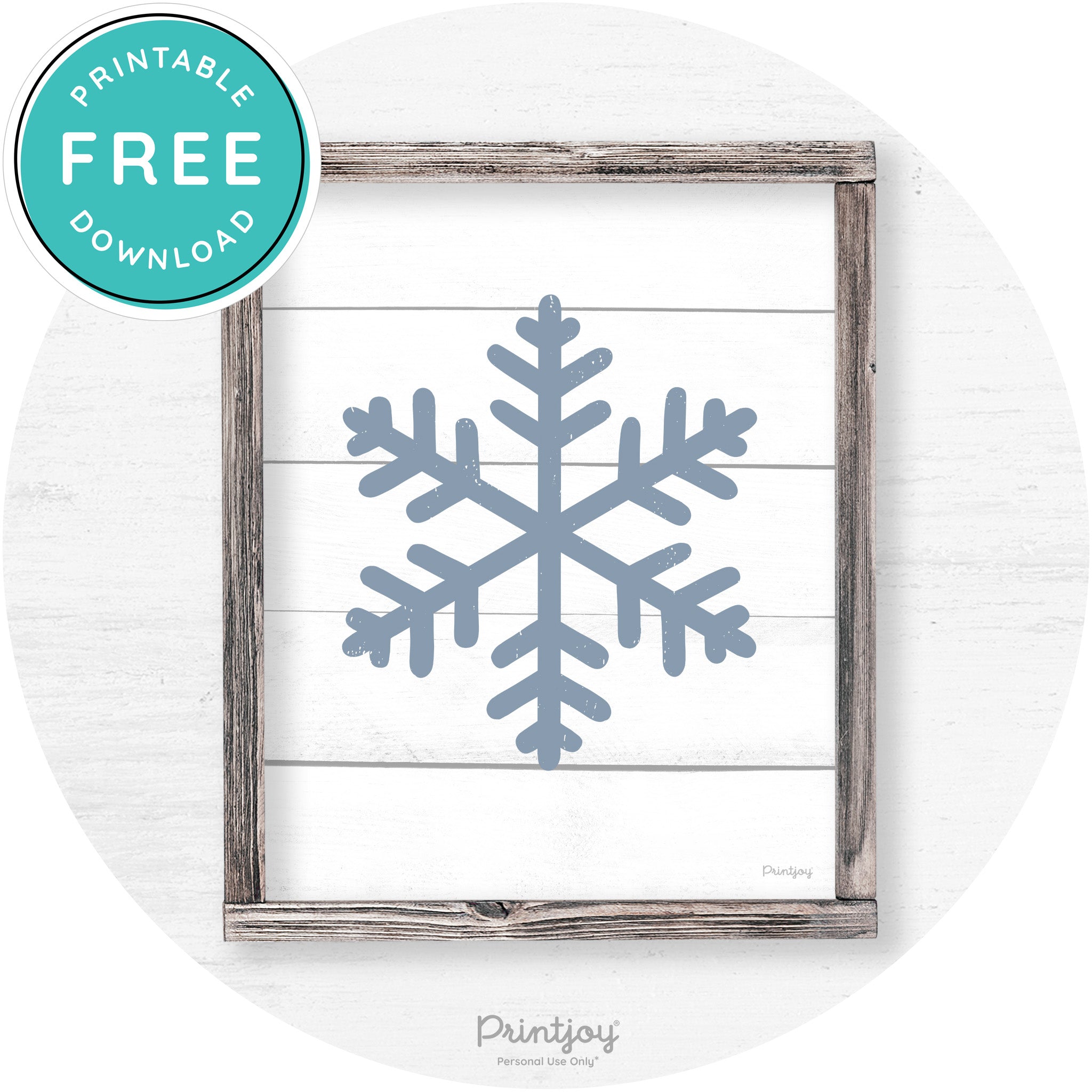 Snowflake Silhouette Winter Farmhouse Wall Art Decor Free Printable - Printjoy