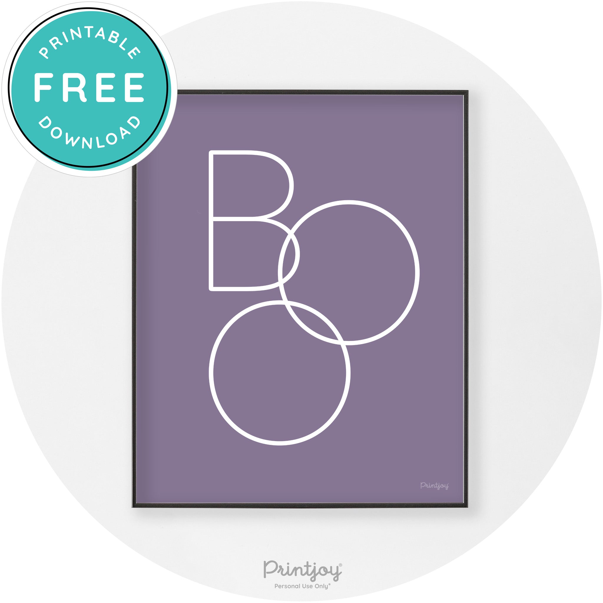 Halloween Cute Boo Modern Chic Wall Art Decor Printable - Printjoy