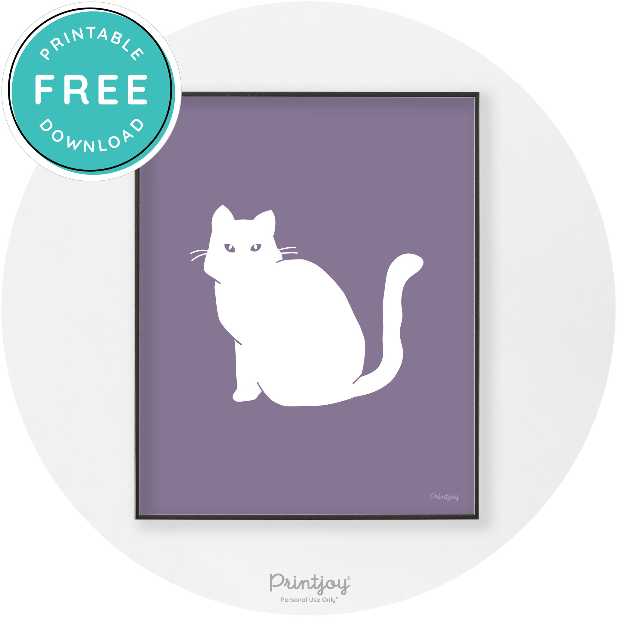 Halloween Spooky Cat Modern Chic Wall Art Decor Printable - Printjoy