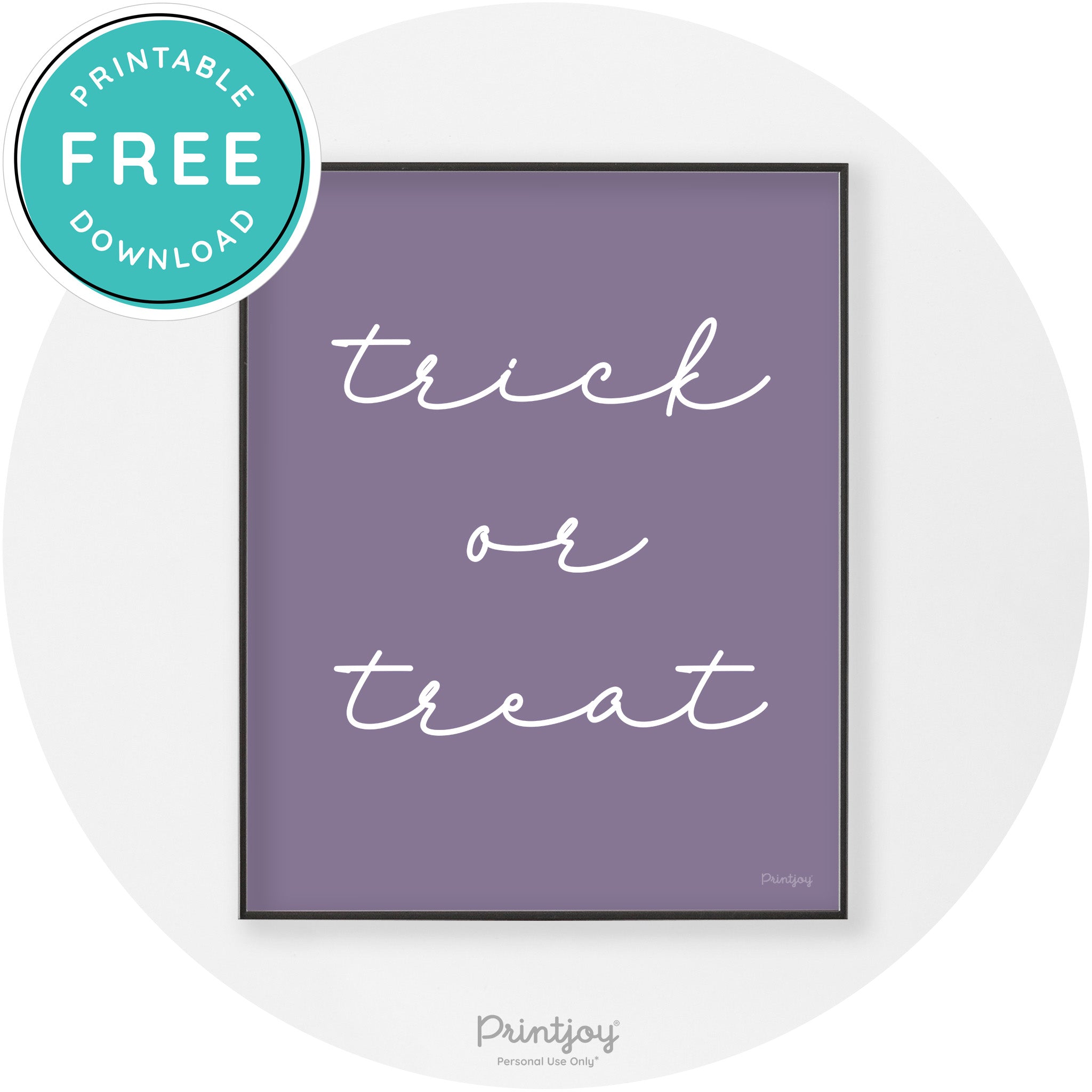 Halloween Cute Trick Or Treat Modern Chic Wall Art Printable - Printjoy