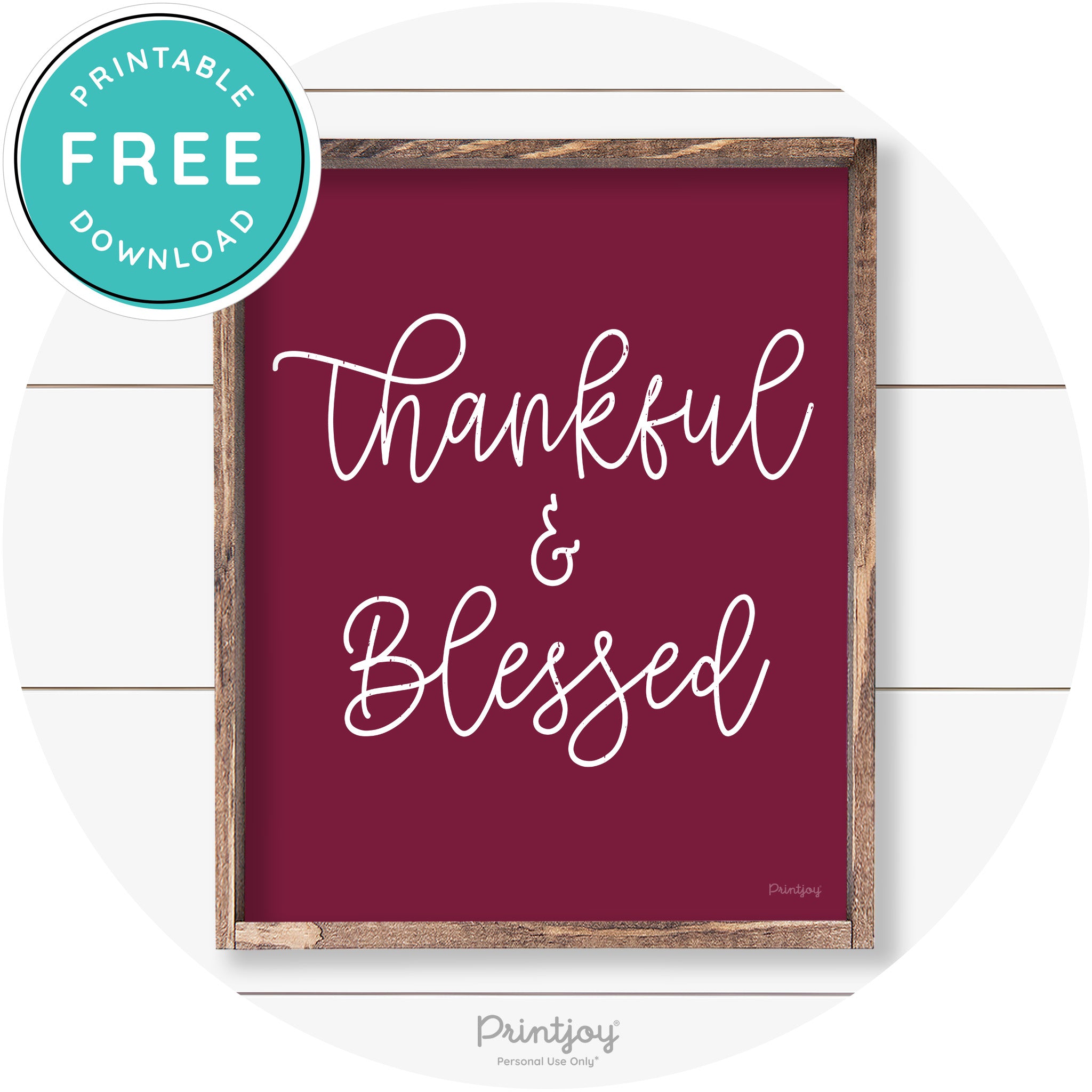 Thankful And Blessed Thanksgiving Farmhouse Wall Art Free Printable - Printjoy