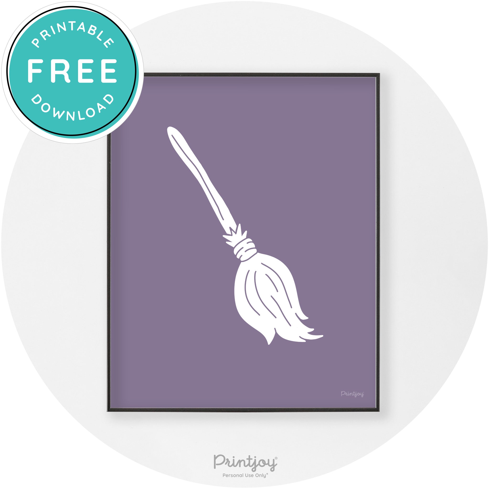 Witches Broom Halloween Cute Modern Chic Wall Art Free Printable - Printjoy