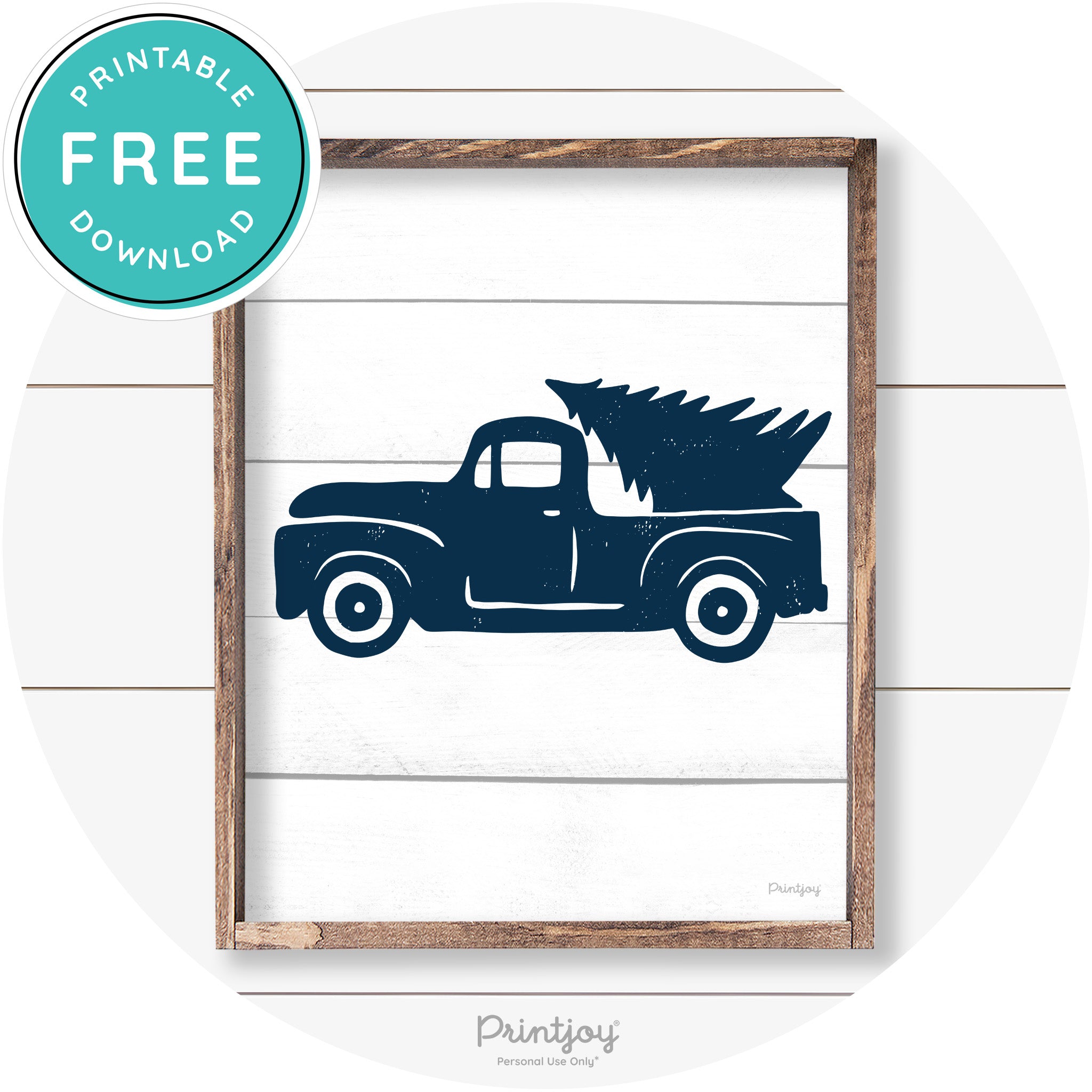 Truck Christmas Tree Old Fashioned Farmhouse Wall Art Free Printable - Printjoy