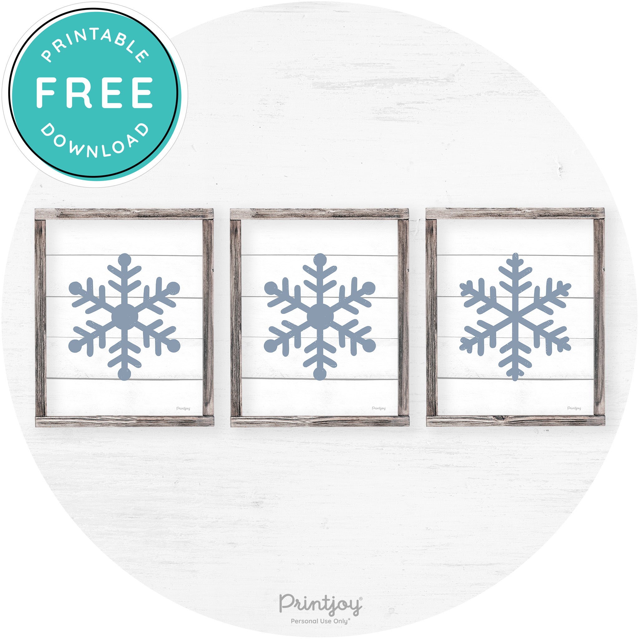 Snowflake Silhouettes Set Of 3 Winter Farmhouse Wall Art Free Printable