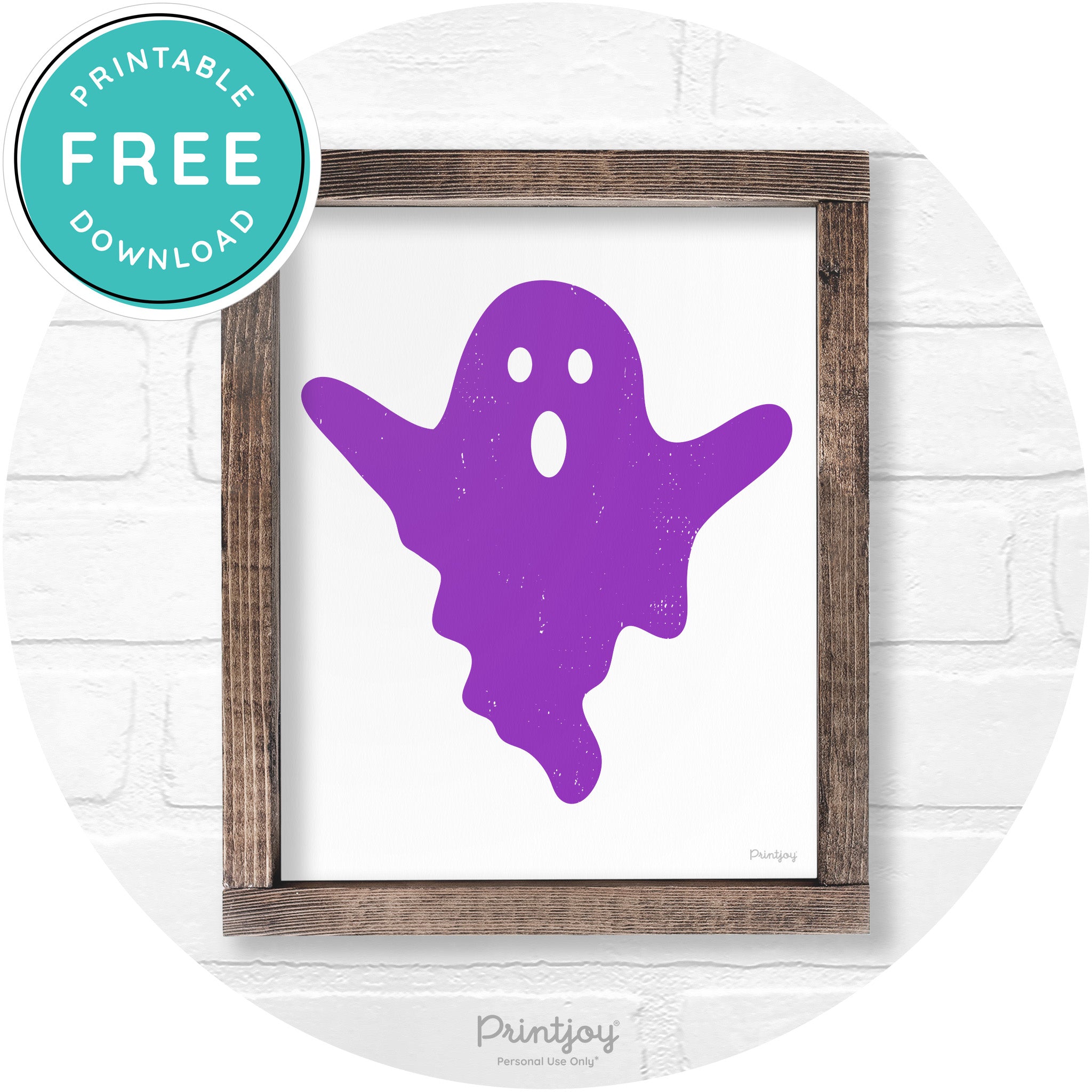 Halloween Cute Ghost Rustic Farmhouse Wall Art Free Printable - Printjoy