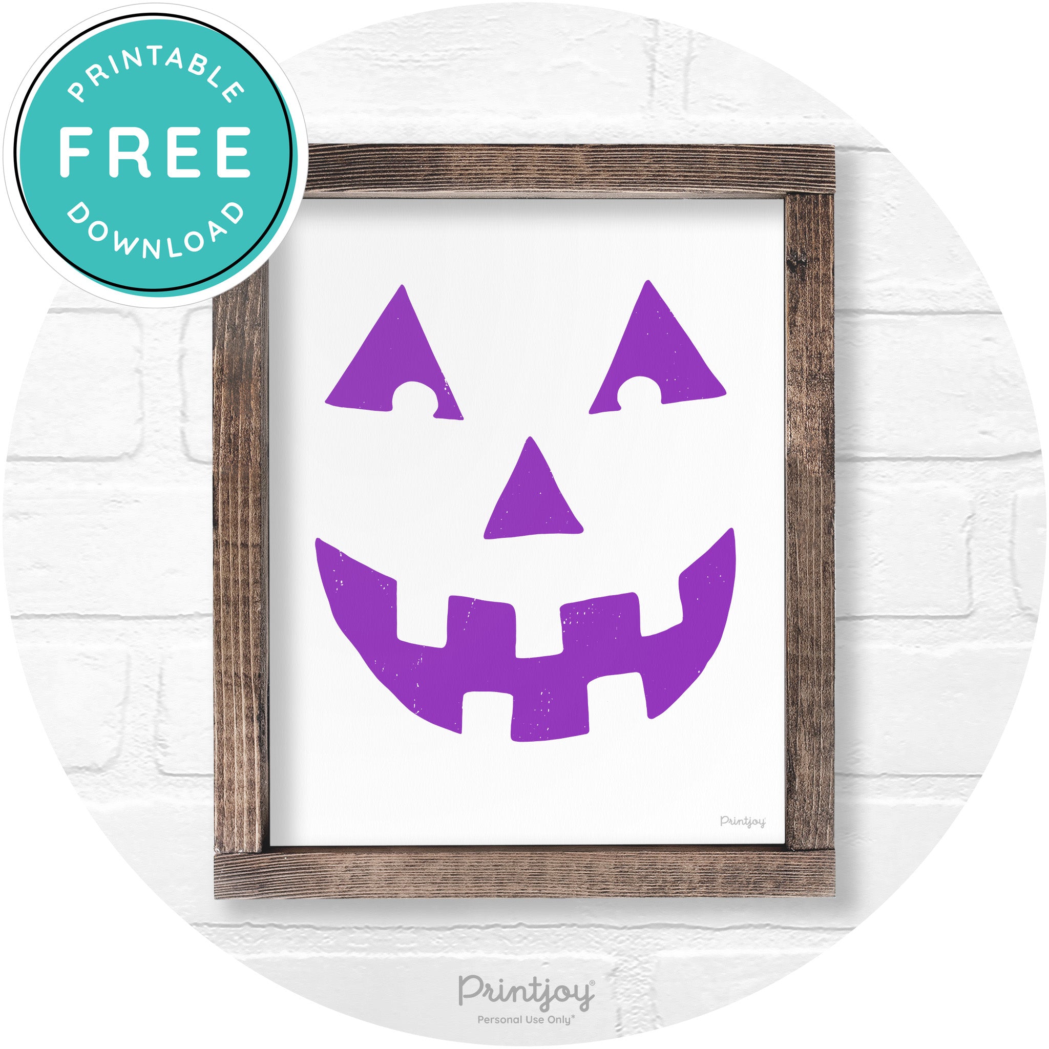 Jack O Lantern Halloween Rustic Farmhouse Wall Art Free Printable - Printjoy