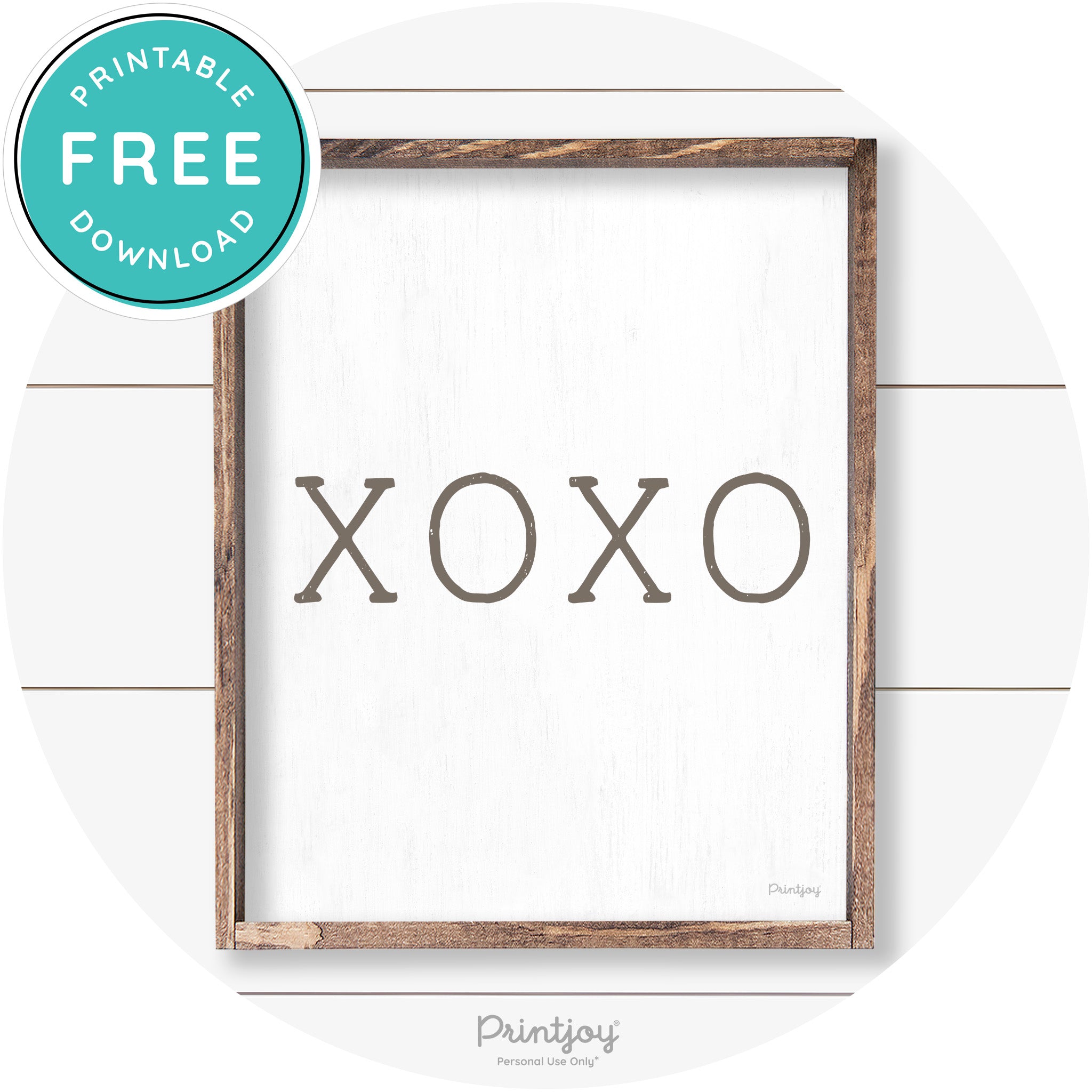 Xoxo Cute Couples Love Modern Farmhouse Wall Art Free Printable