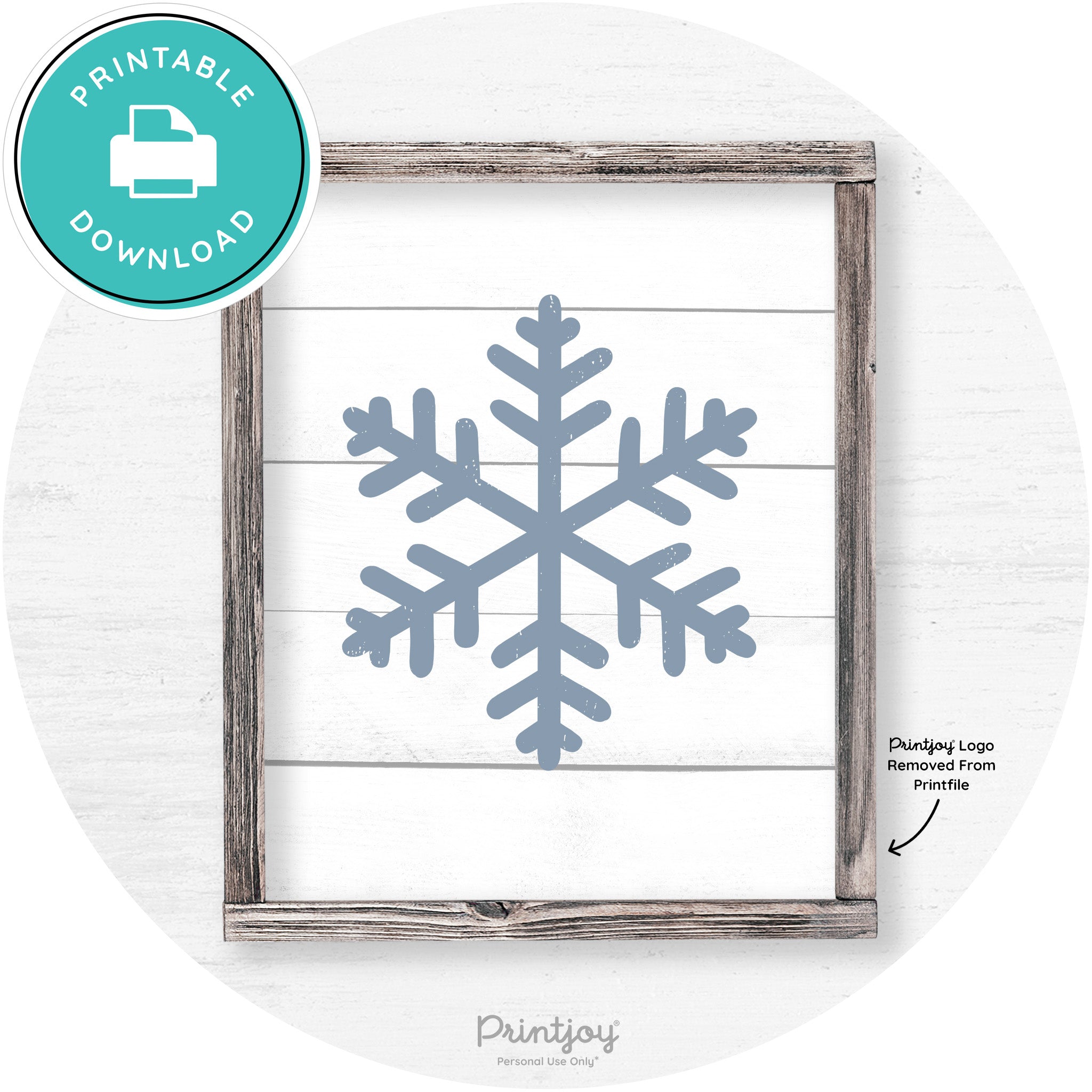 Snowflake Silhouette Winter Farmhouse Wall Art Decor Free Printable - Printjoy