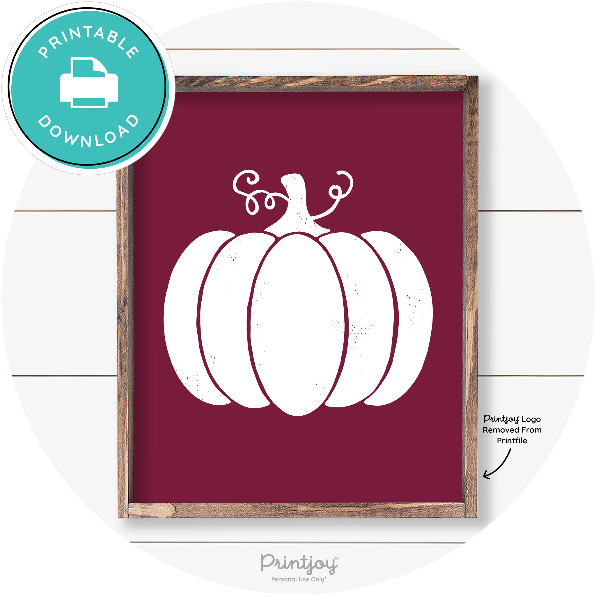 Pumpkin Thanksgiving Cute Farmhouse Wall Art Decor Free Printable - Printjoy
