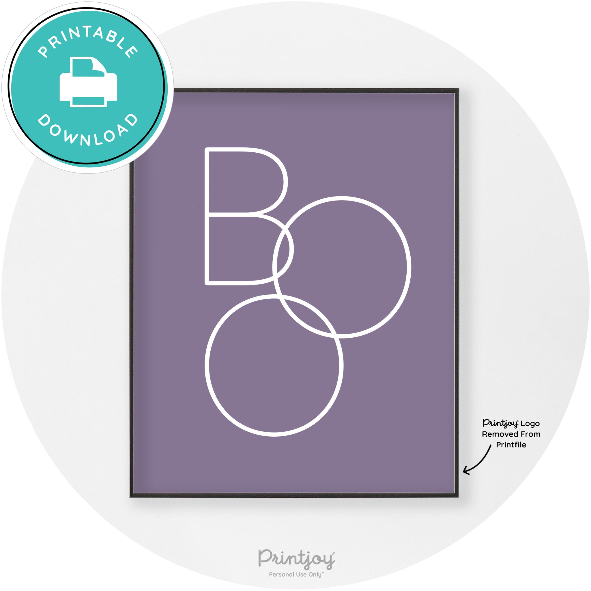 Halloween Cute Boo Modern Chic Wall Art Decor Printable - Printjoy